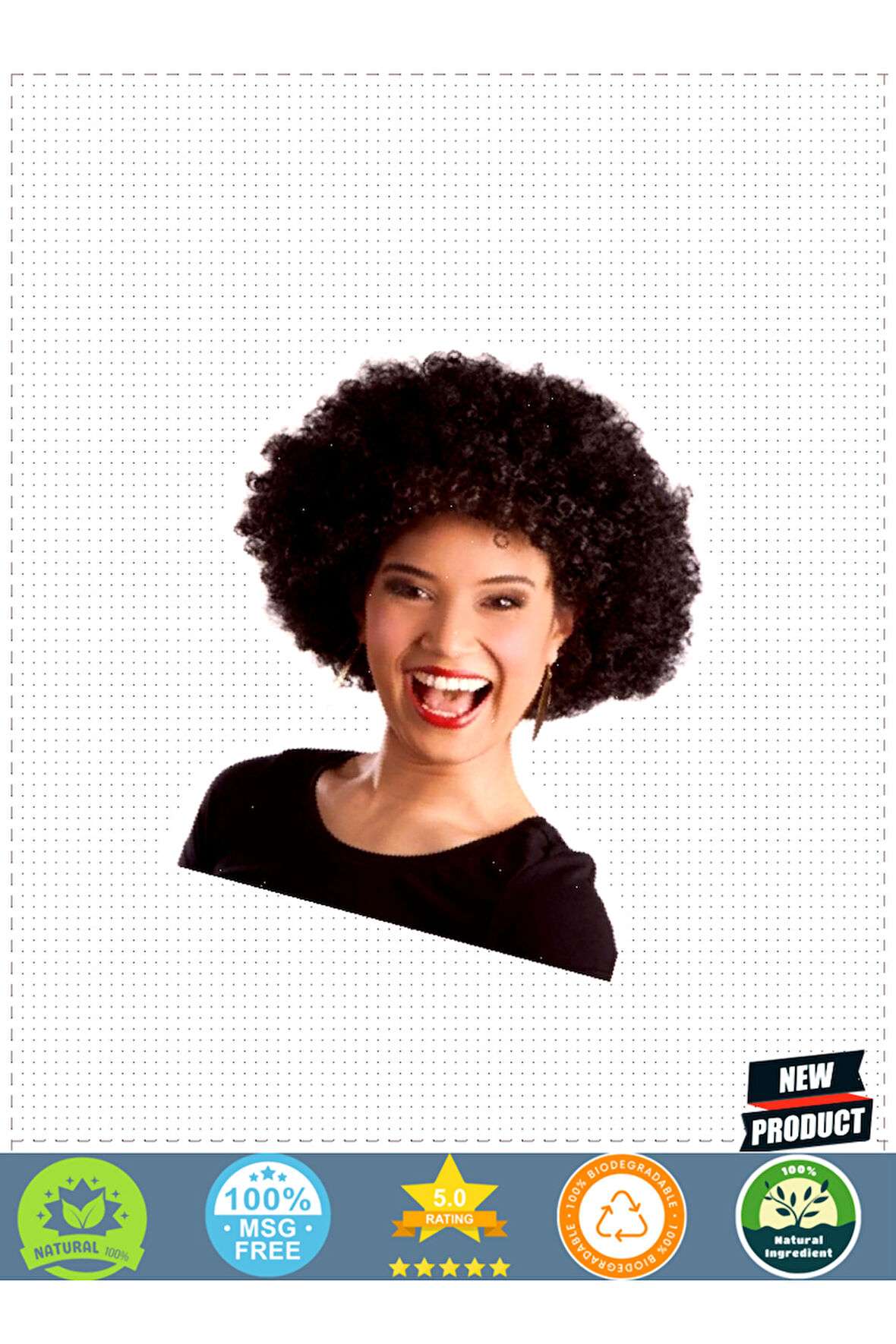 Siyah Renk Kıvırcık Afro Bonus Peruk Parti Peruğu 1 Gram Kız Erkek Çocuk Oyuncakları Eğitici Oyuncak