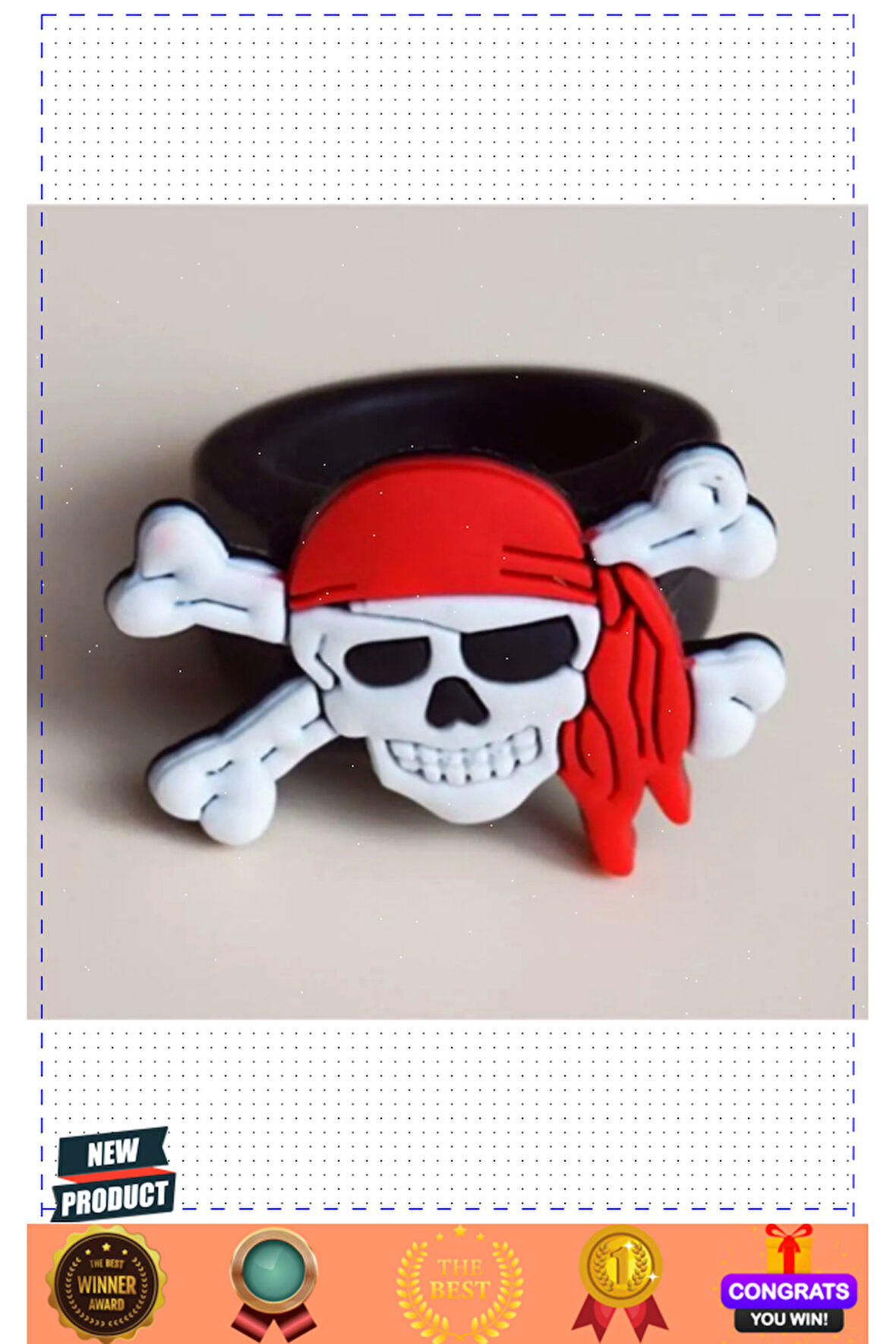 Kuru Kafa Şekilli Çocuk Uyumlu Plastik Korsan Yüzüğü 1 Gram Kız Erkek Çocuk Oyuncakları Eğitici Oyun