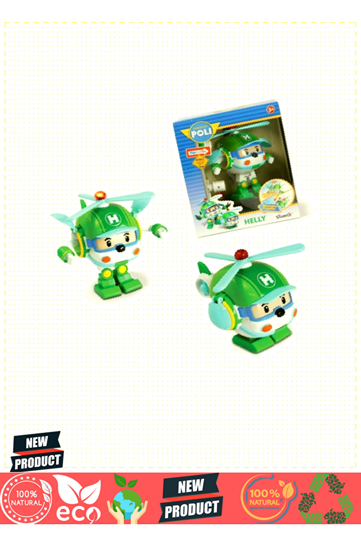 POLI 83096 Robocar Poli Işıklı Dönüşen Figür Helly -Necotoys 1 Gram Kız Erkek Çocuk Oyuncakları Eğit