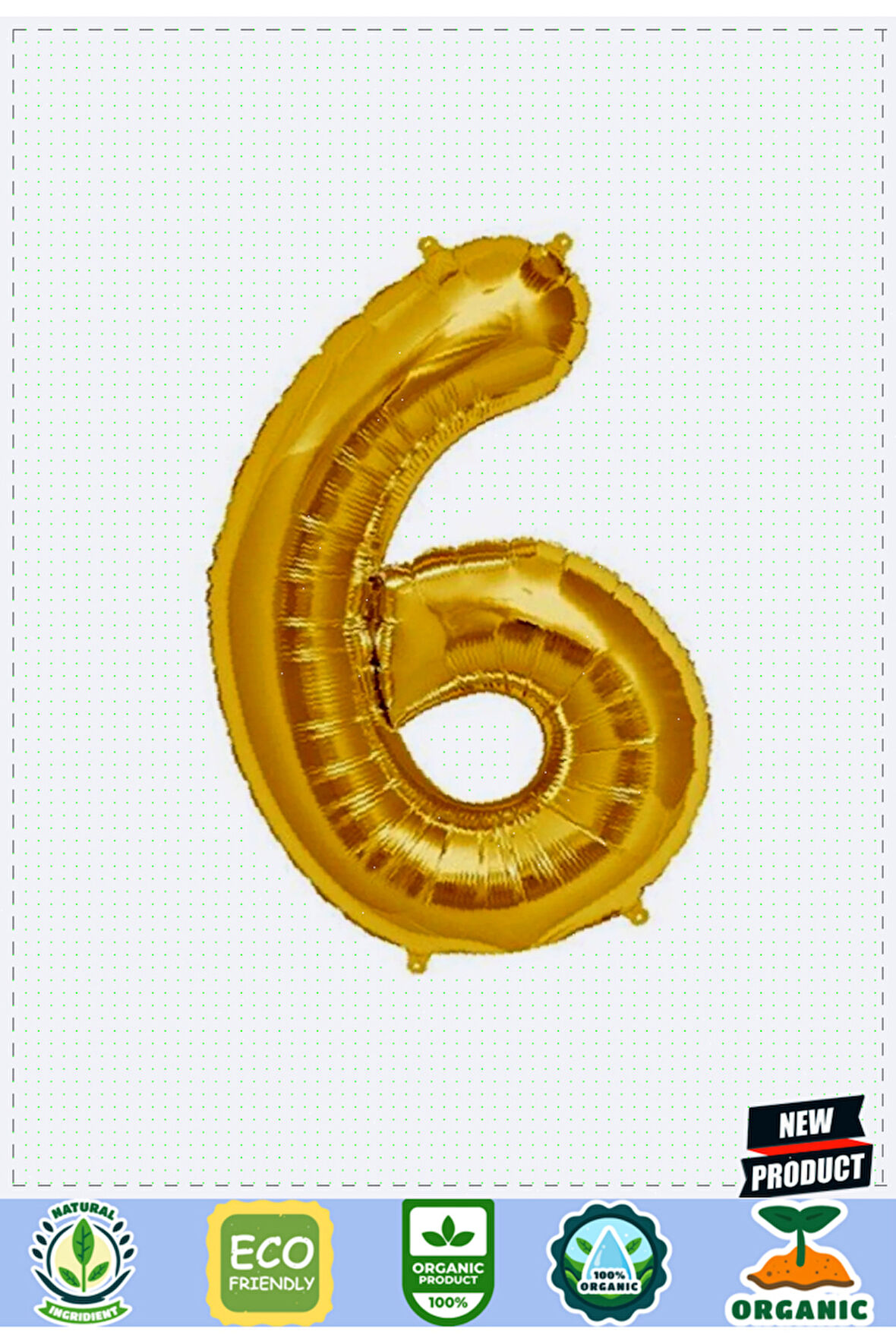 Şekilli Supershape Gold Rakam Folyo Balon 6 Numara 1 Gram Kız Erkek Çocuk Oyuncakları Eğitici Oyunca