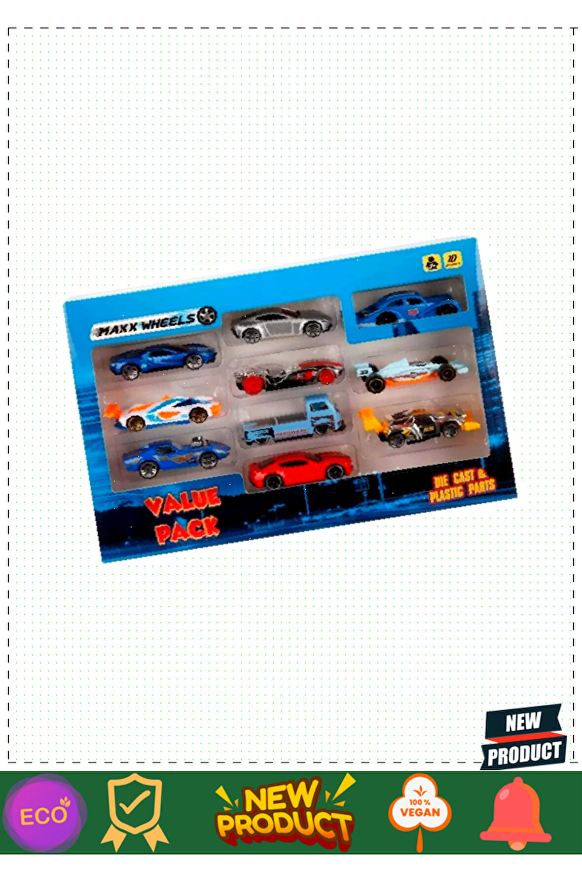 2627 10'lu Metal Araba 5 Litre Kız Erkek Çocuk Oyuncakları Eğitici Oyuncaklar