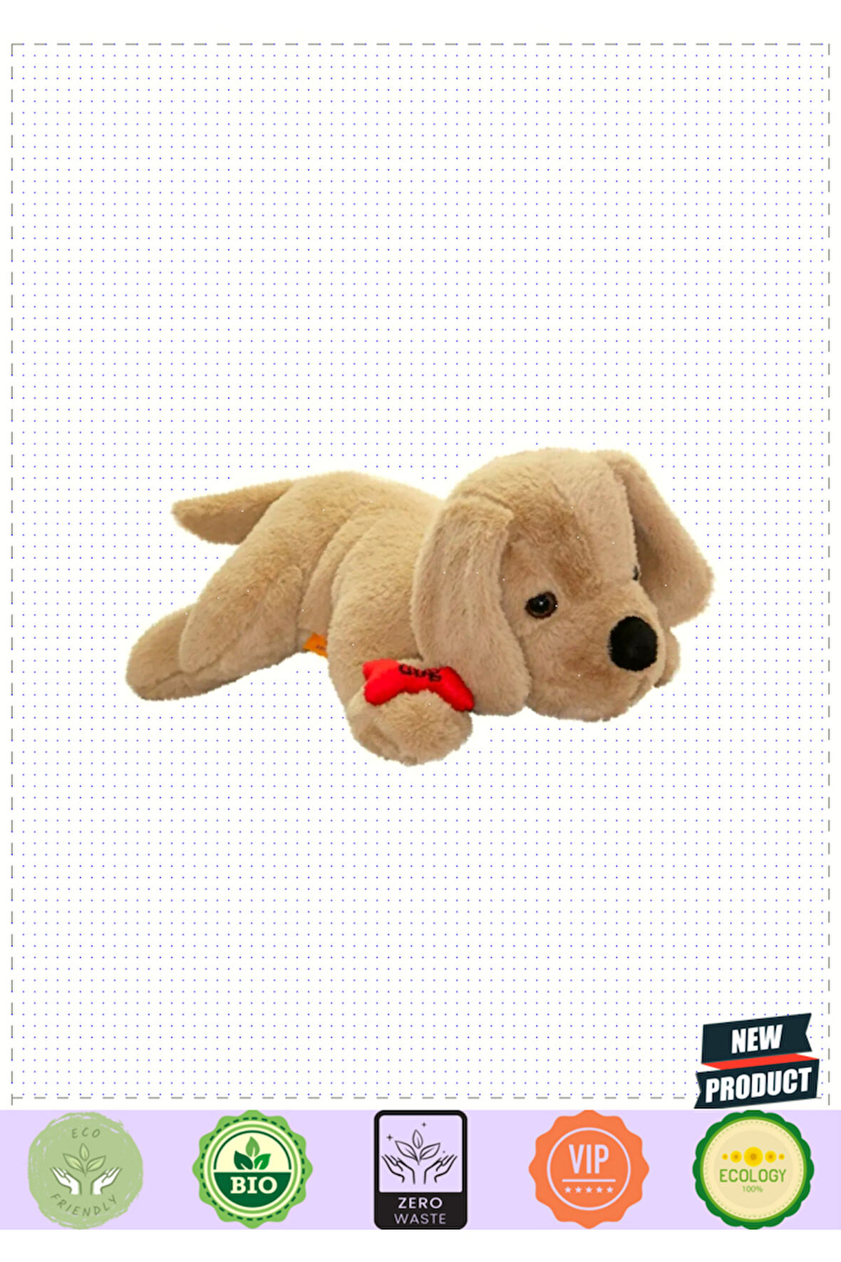 8631 Yatan Peluş Köpek 60cm 5 Litre Kız Erkek Çocuk Oyuncakları Eğitici Oyuncaklar