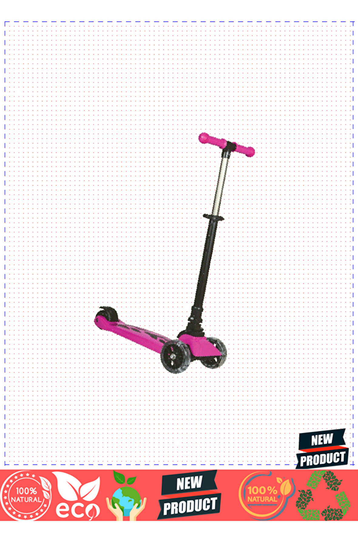 WSC5-I Winky Scooter Pembe Işıklı Kutulu-Çekirdek Zeka  Kız Erkek Çocuk Oyuncakları Eğitici Oy