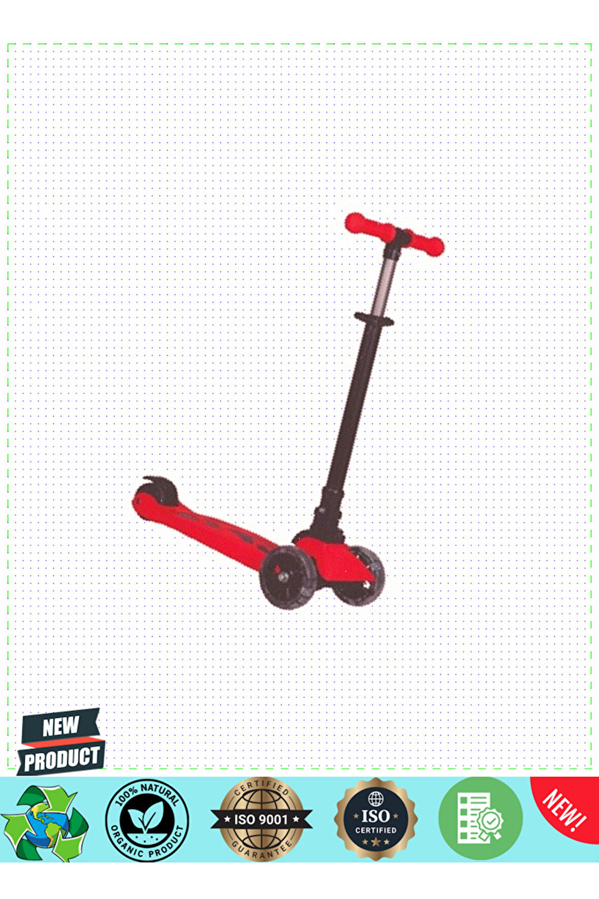 WSC1-I WİNKY Scooter Kırmızı Işıklı Kutulu-Çekirdek Zeka 1 Gram Kız Erkek Çocuk Oyuncakları Eğitici