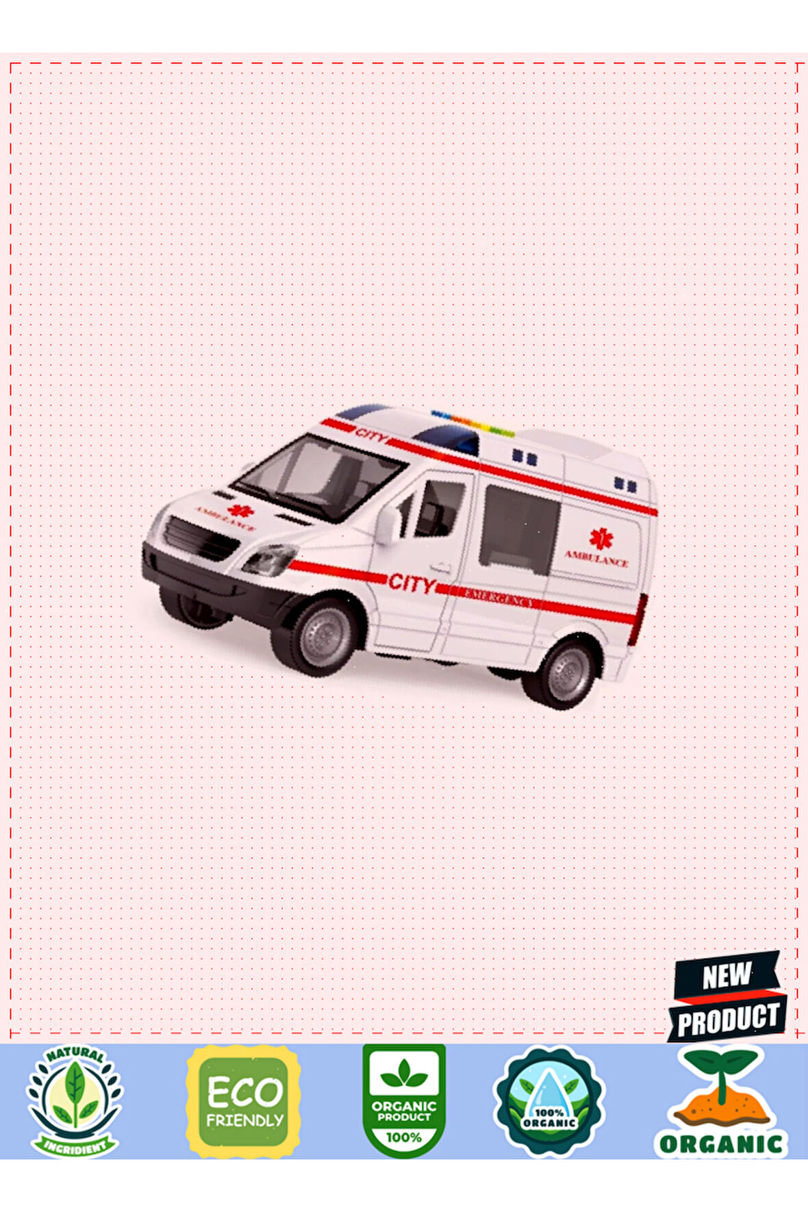 WY590E-F 1:16 Sürtmeli Sesli Işıklı Ambulans / Polis Arabası 1 Gram Kız Erkek Çocuk Oyuncakları Eğit