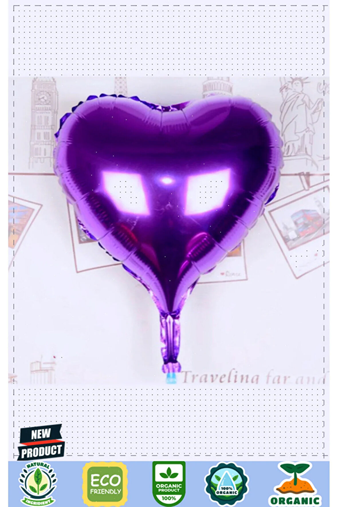 Kalp Uçan Balon Folyo Mor 80cm 32 Inç 5 Litre Kız Erkek Çocuk Oyuncakları Eğitici Oyuncaklar