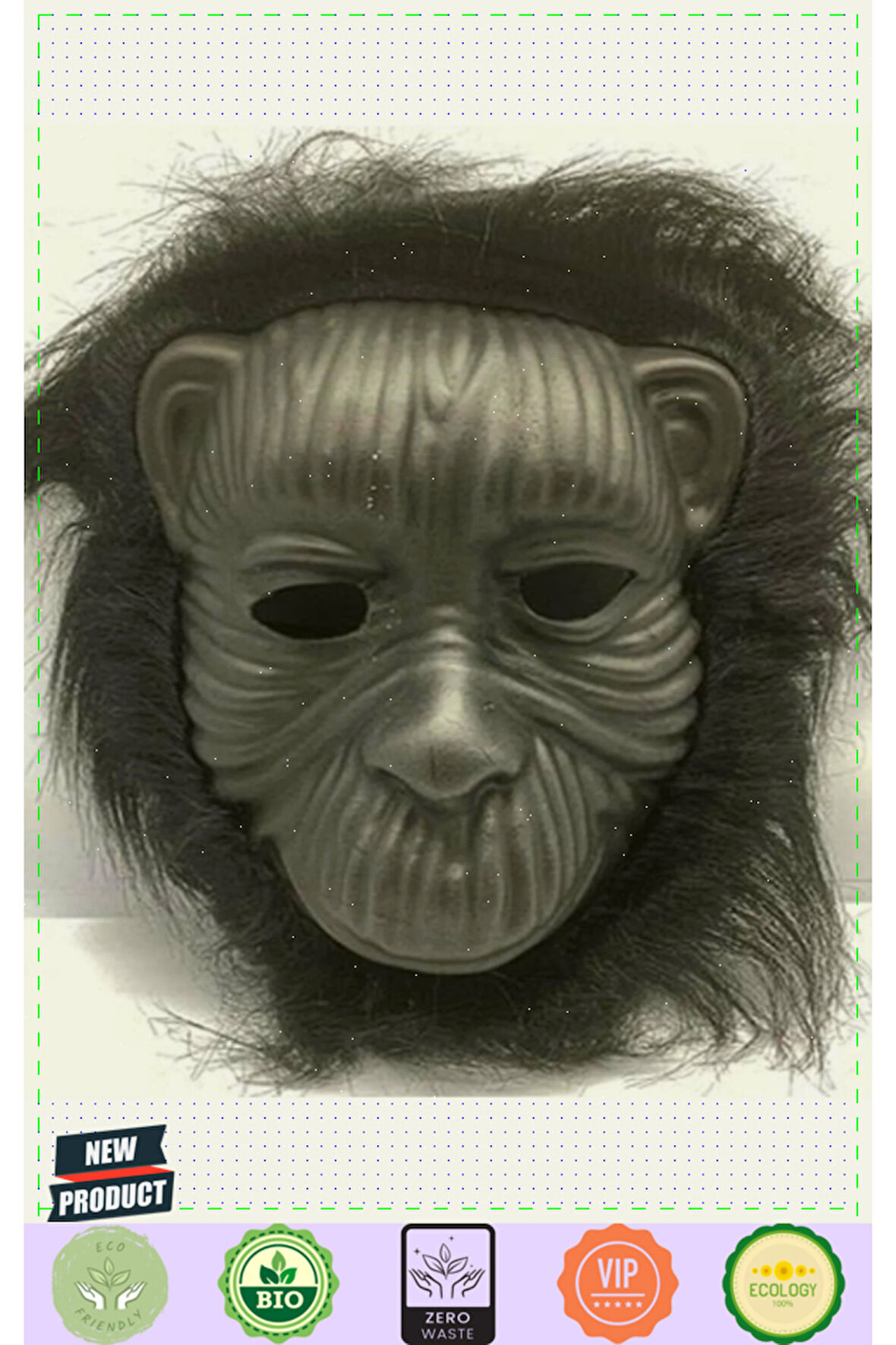 Siyah Renk Eva Goril Maskesi-Siyah Peluşlu Tüylü Orangutan Maskesi 1 Gram Kız Erkek Çocuk Oyuncaklar