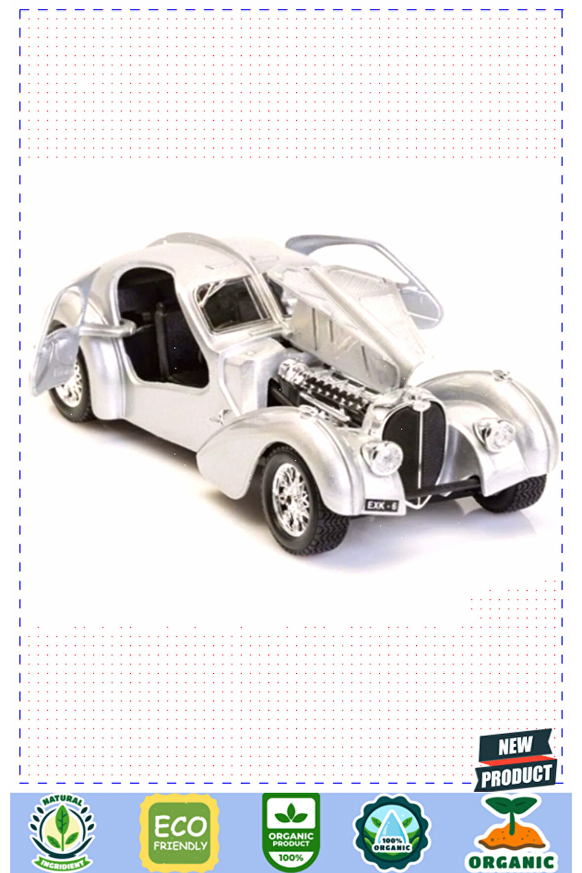 Bburagoo 1:24 Bugatti Atlantic Model Araba 5 Litre Kız Erkek Çocuk Oyuncakları Eğitici Oyuncaklar