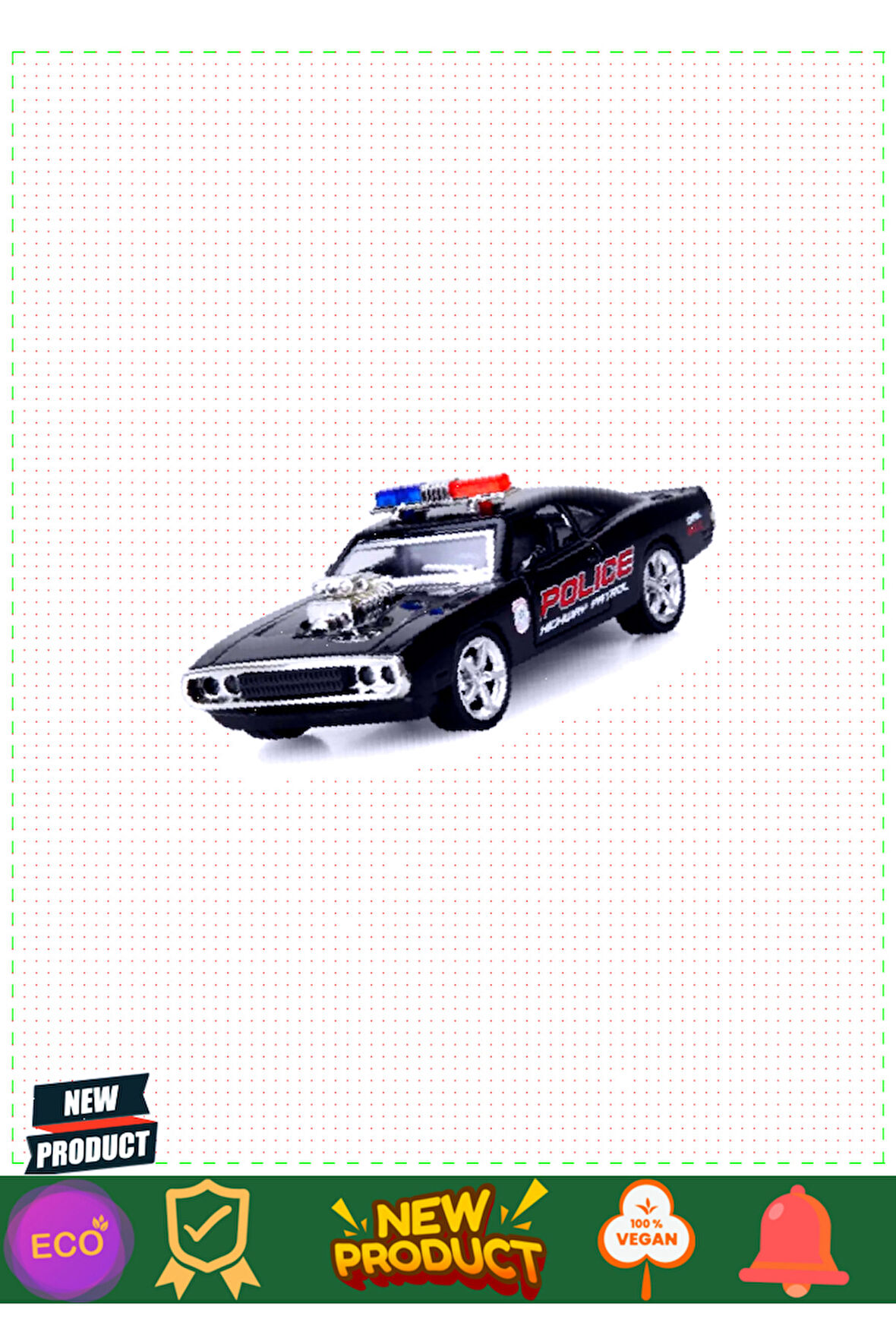 Işıklı Amerikan Polis Model Arabalar 12 cm 1 Kız Erkek Çocuk Oyuncakları Eğitici