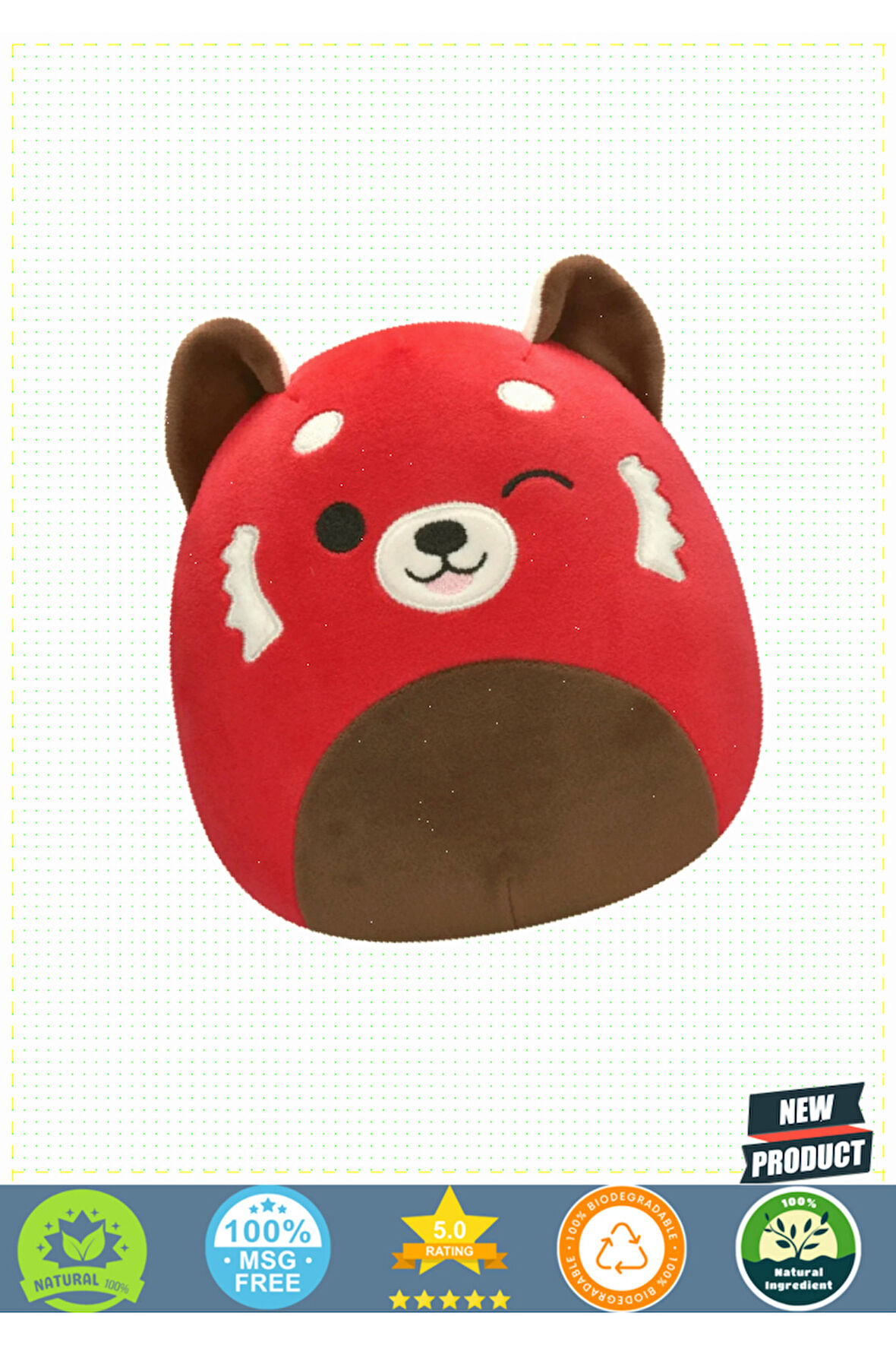 Squishmallowwww Kızıl Panda Cici 20cm 5 Litre Kız Erkek Çocuk Oyuncakları Eğitici Oyuncaklar
