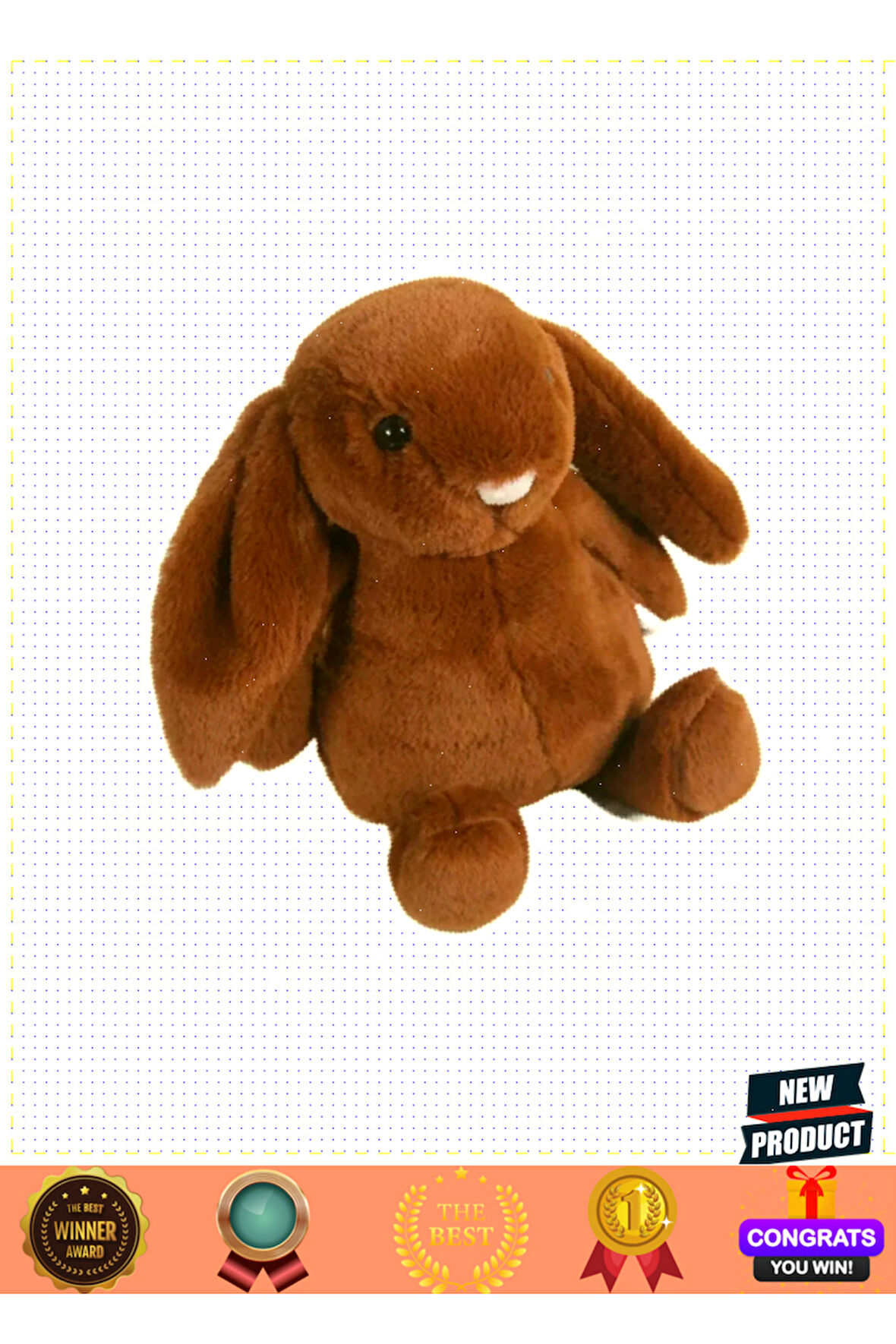 Uyku Arkadaşı Tavşan Peluş Kahve 34cm 5 Litre Kız Erkek Çocuk Oyuncakları Eğitici Oyuncaklar