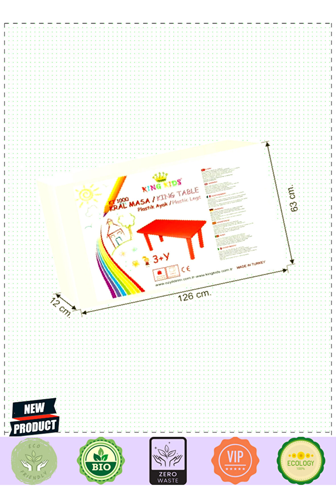 Kral Masa Plastik Ayaklı Mavi 5 Litre Kız Erkek Çocuk Oyuncakları Eğitici Oyuncaklar