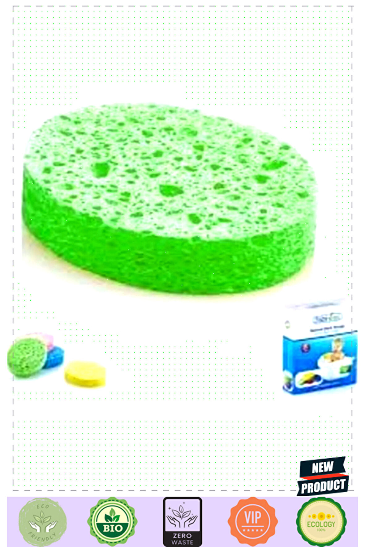 BabyyJemmm Bebek Banyo Süngeri Selülozik 020 Yeşil 1 Gram Kız Erkek Çocuk Oyuncakları Eğitici Oyunca