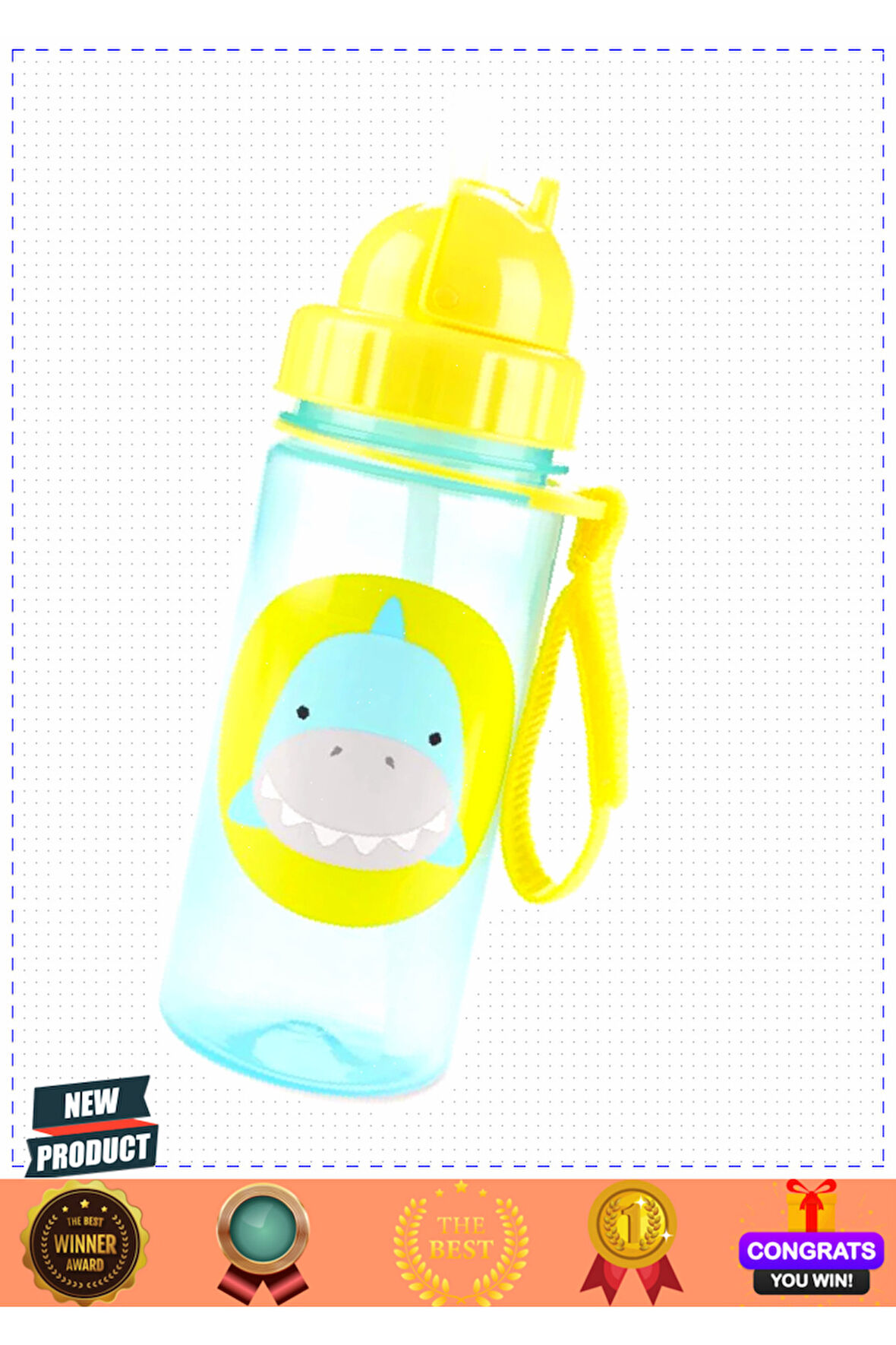 Skip Hop Pipetli Suluk 350ml (Yeni) Köpek Balığı 1 Gram Kız Erkek Çocuk Oyuncakları Eğitici Oyuncakl