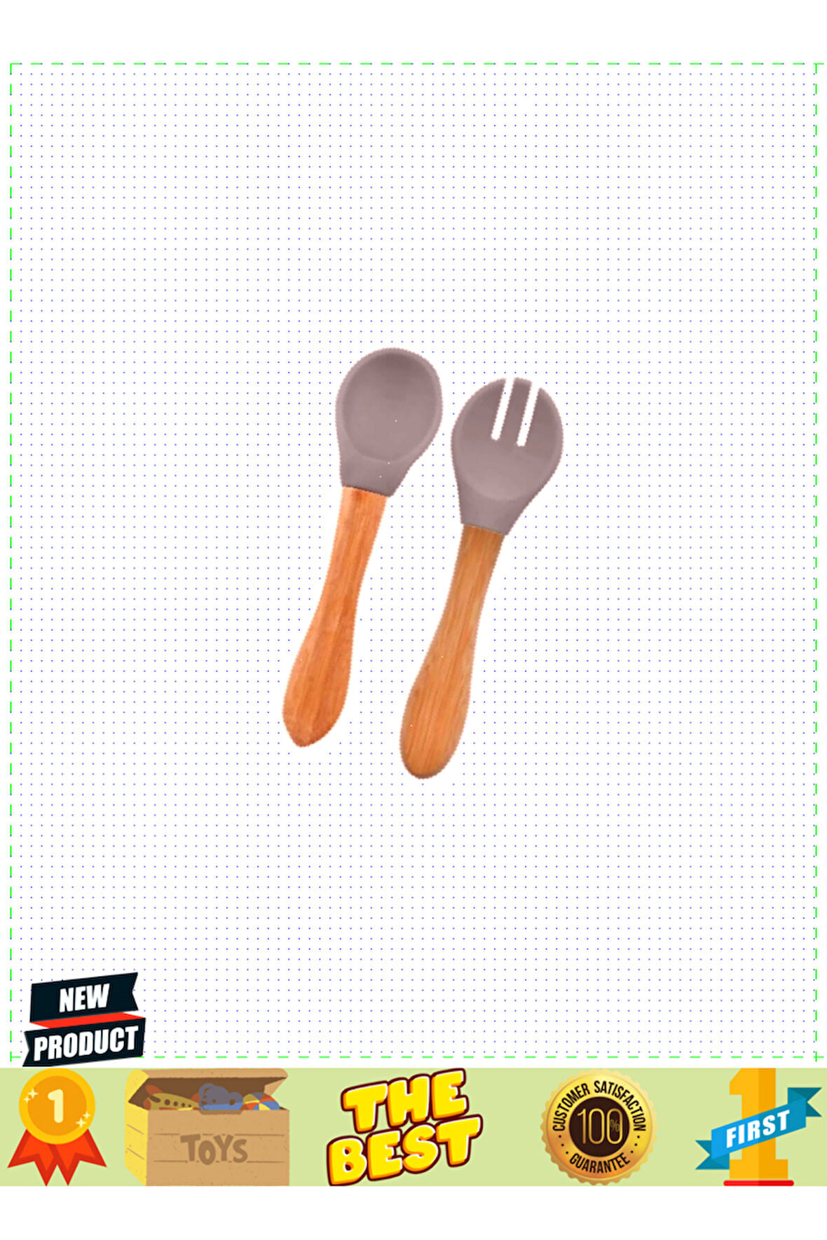 Oioi Mama Kaşığı Ve Çatal Seti Powdergrey 5 Litre Kız Erkek Çocuk Oyuncakları Eğitici Oyuncaklar