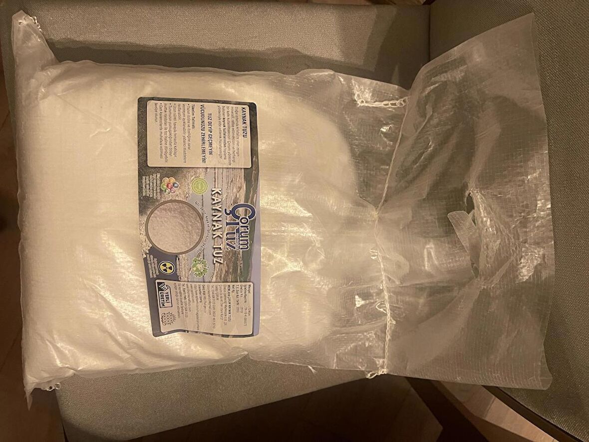 Çorumtuz Organik %100 Doğal Çorum Kaynak Tuzu 1 Adet 10 Kg'lık Çuval TÜRKİYENİN DOĞAL TUZU ÇORUMTUZ