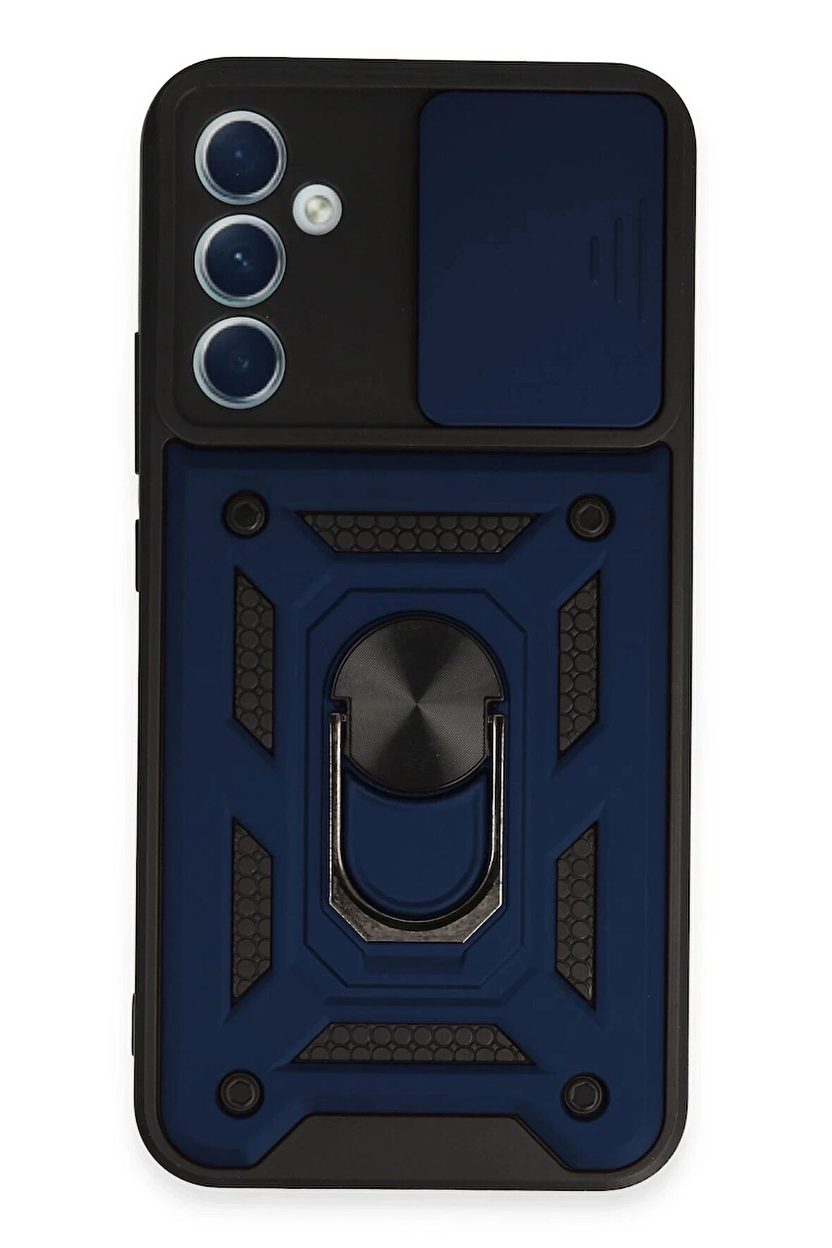 Samsung Galaxy A34 5G Kılıf Pars Lens Yüzüklü Silikon - Lacivert