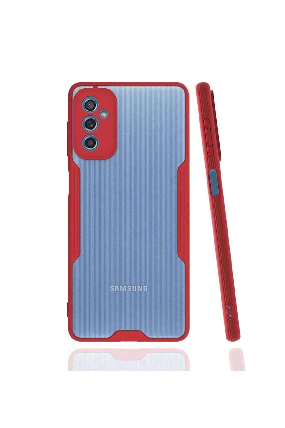 Samsung Galaxy M52 5G Kılıf Platin Silikon - Kırmızı