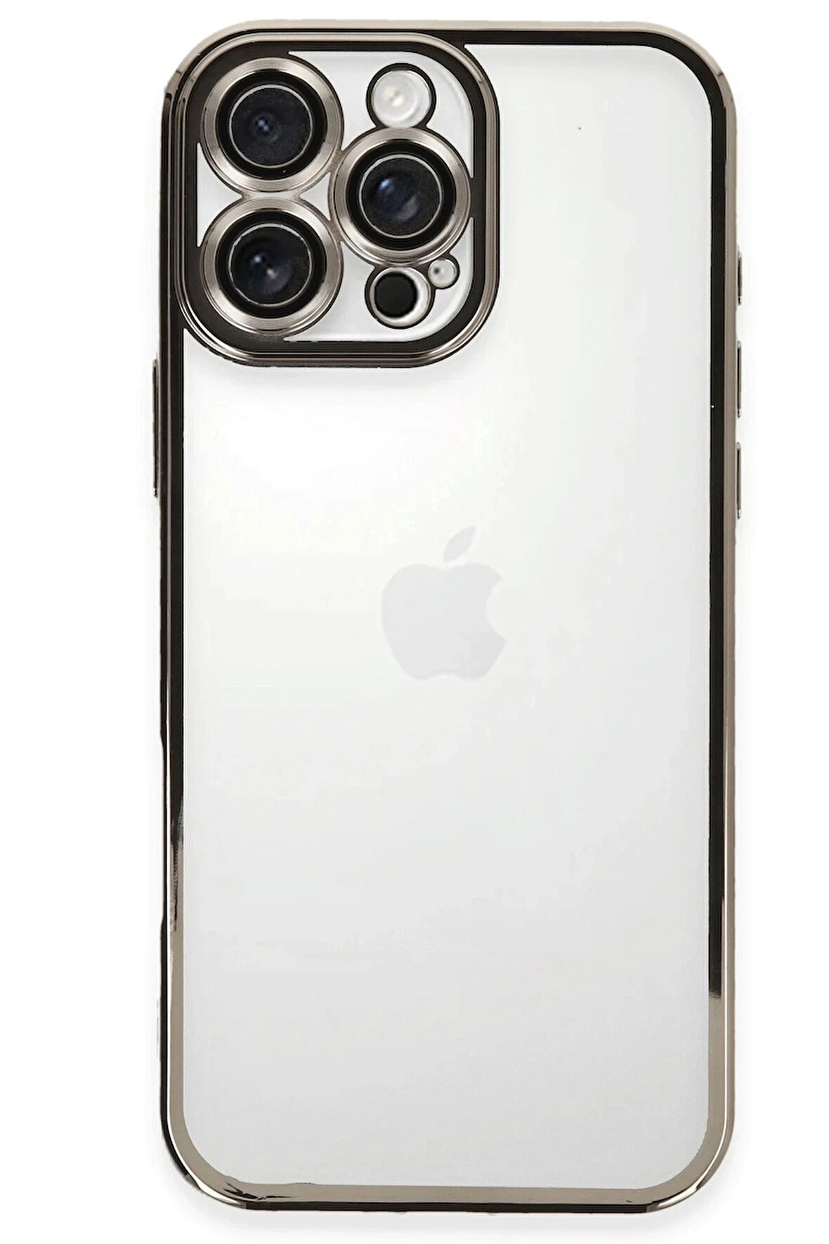 iPhone 16 Pro Max Kılıf Razer Lensli Silikon - Titanyum Gri