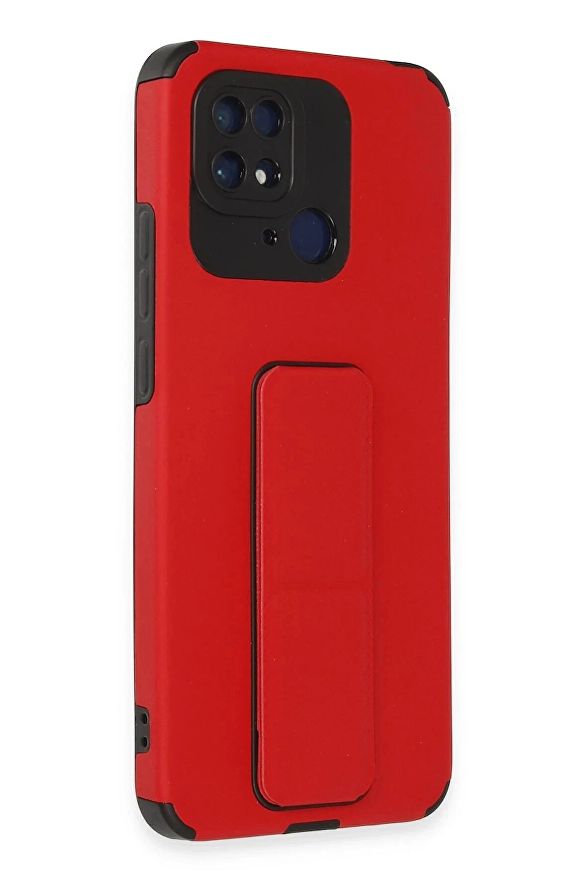 Xiaomi Redmi 10C Kılıf Mega Standlı Silikon - Kırmızı