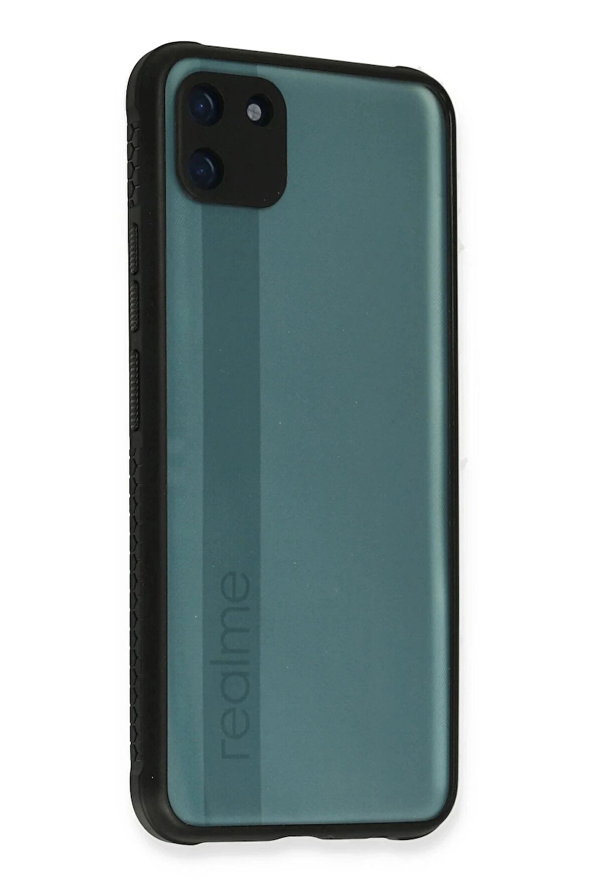 Realme C11 Kılıf Miami Şeffaf Silikon - Siyah