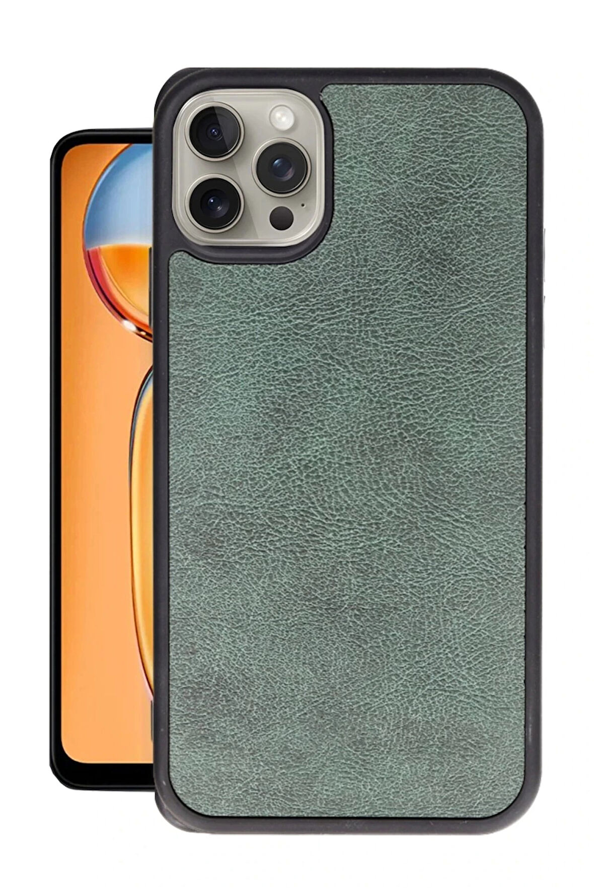 iPhone 14 Pro Max Kılıf Aras Deri Kapak - Koyu Yeşil