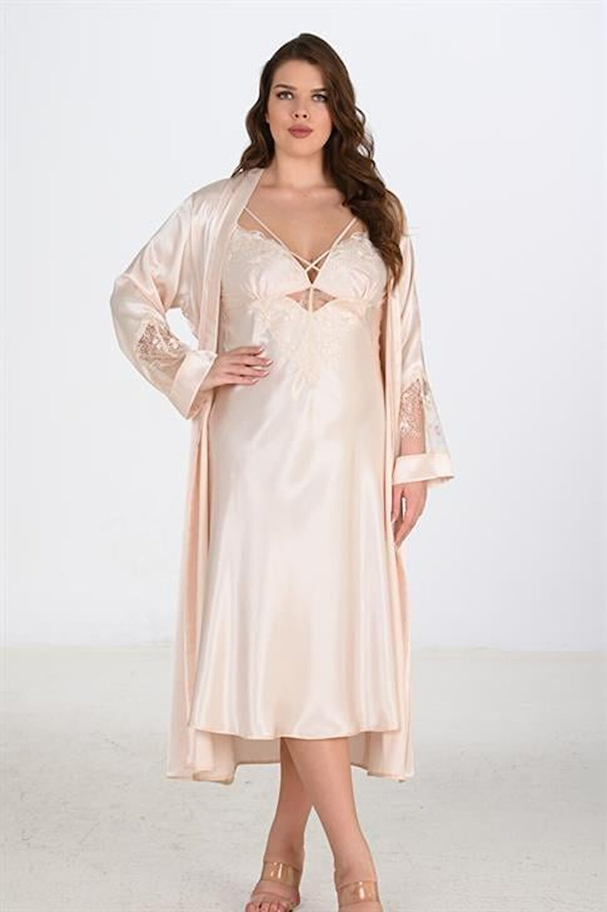 2li Fildişi Sabahlık Takımı Bigsize 6222