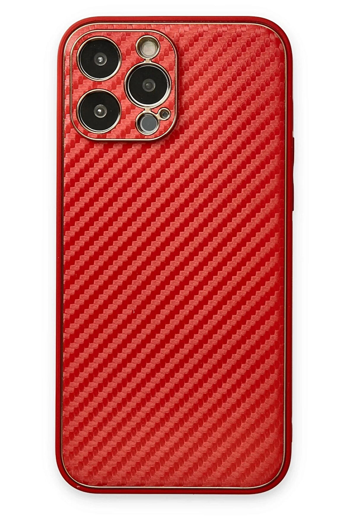 iPhone 13 Pro Max Kılıf Coco Karbon Silikon - Kırmızı