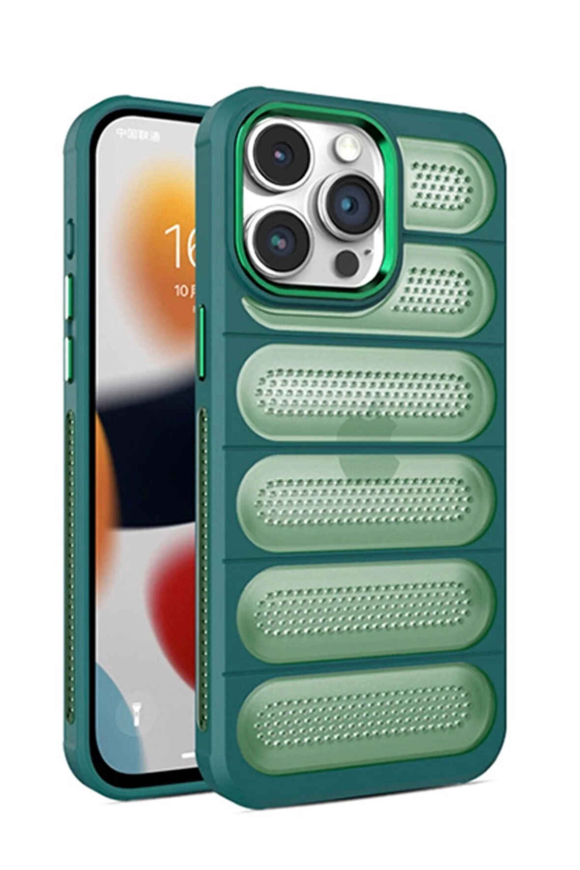 iPhone 15 Pro Max Kılıf Airmax Silikon Kapak - Koyu Yeşil