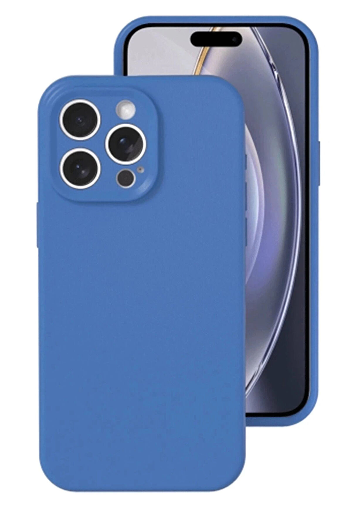 iPhone 16 Pro Kılıf Nano içi Kadife Silikon - Mavi