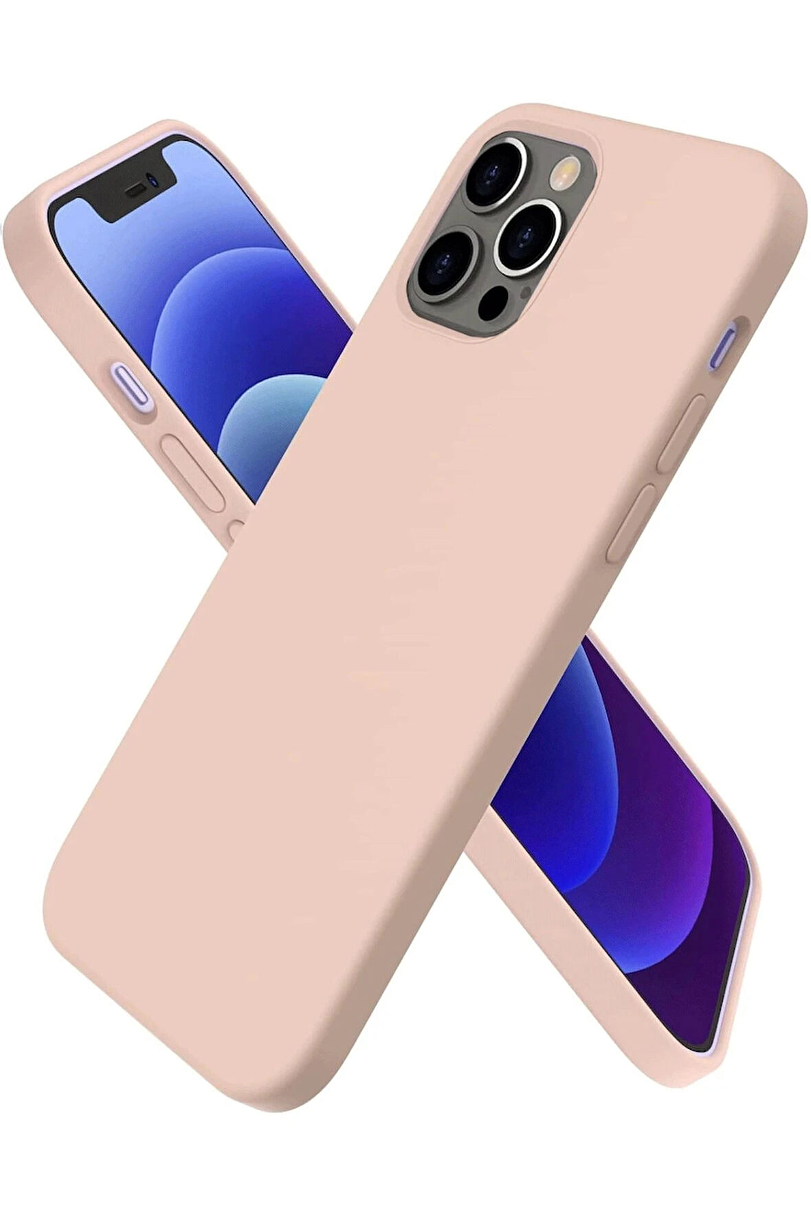 iPhone 12 Pro Kılıf First Silikon - Pudra