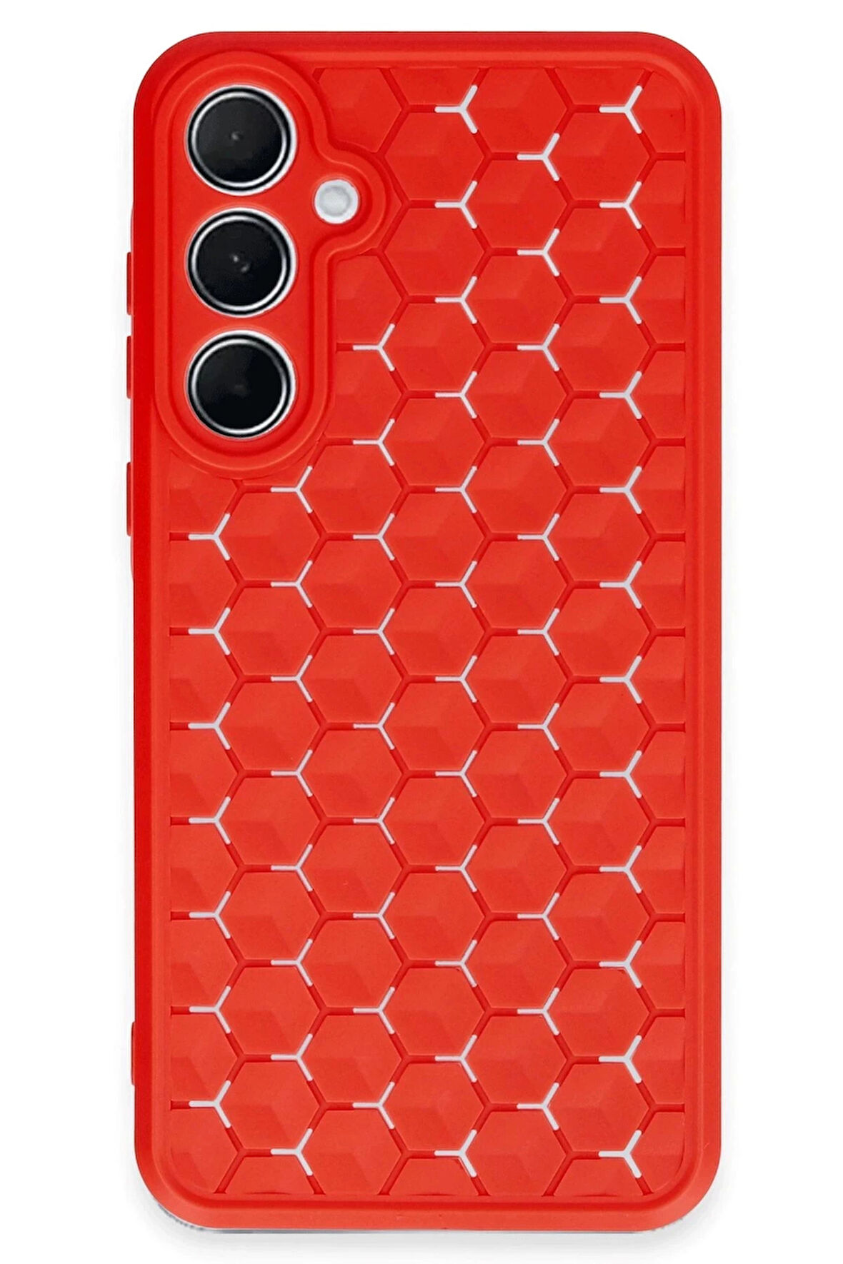 Samsung Galaxy A35 5G Kılıf Petek Silikon Kapak - Kırmızı