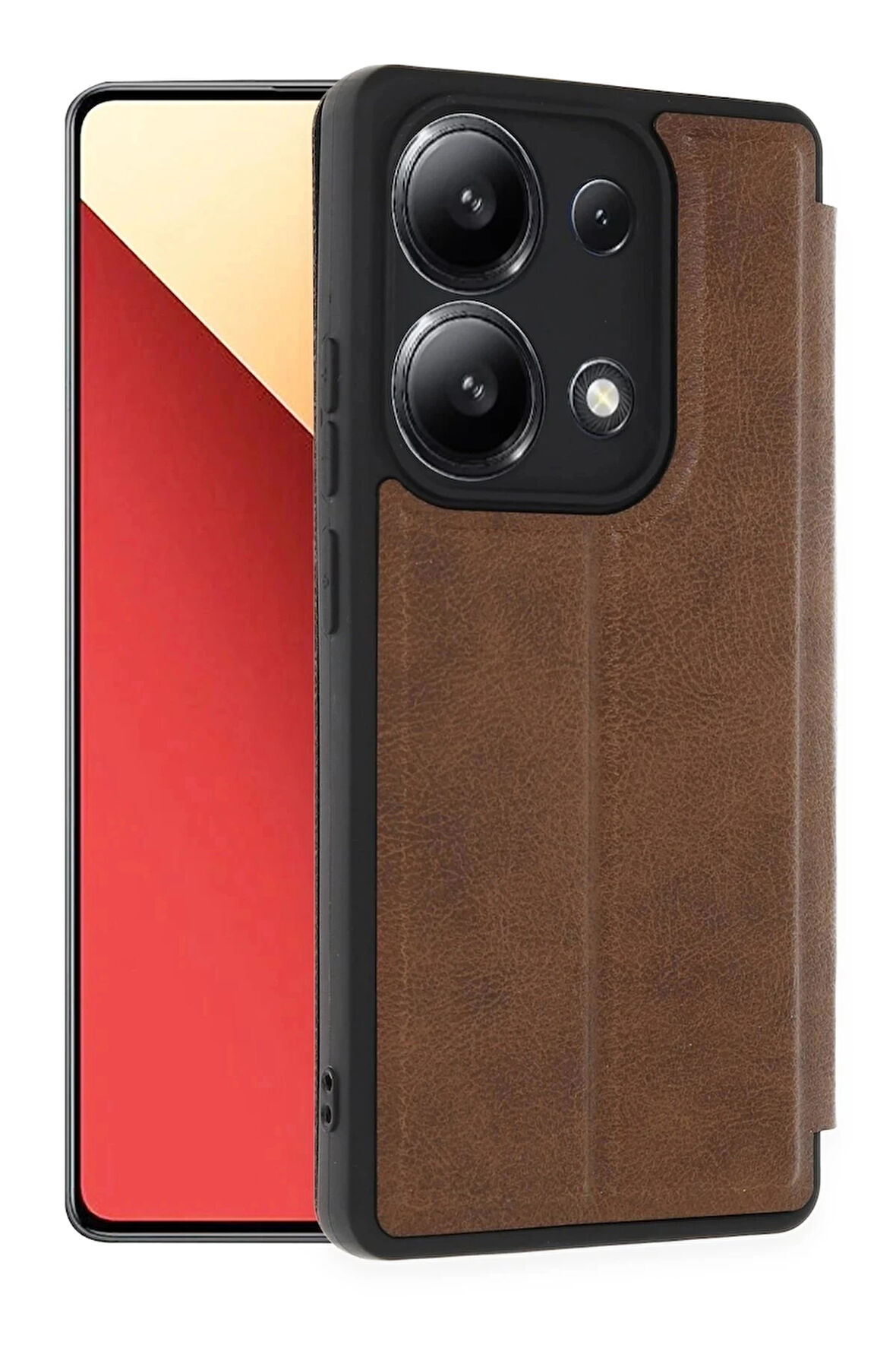 Xiaomi Redmi Note 13 4G Kılıf Flip Cover - Taba