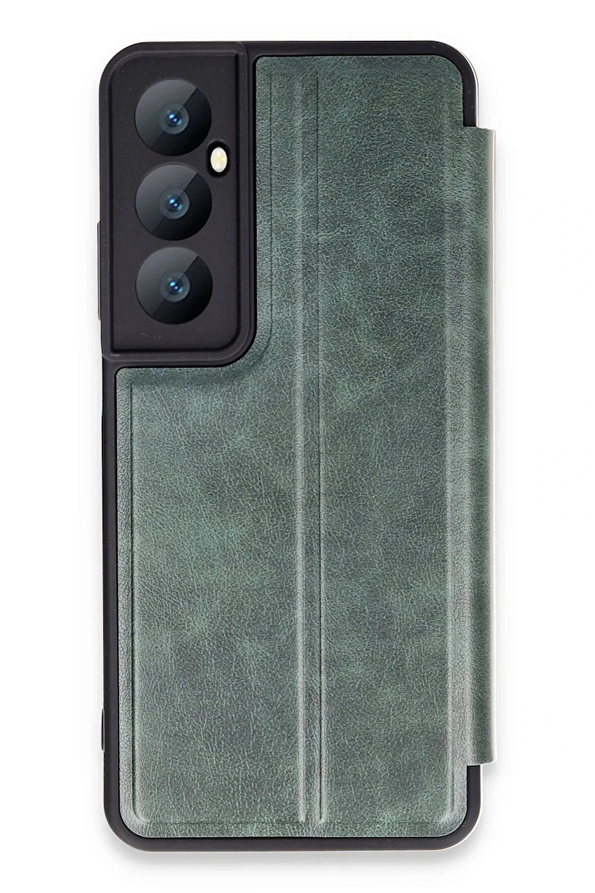 Realme C65 Kılıf Flip Cover - Koyu Yeşil