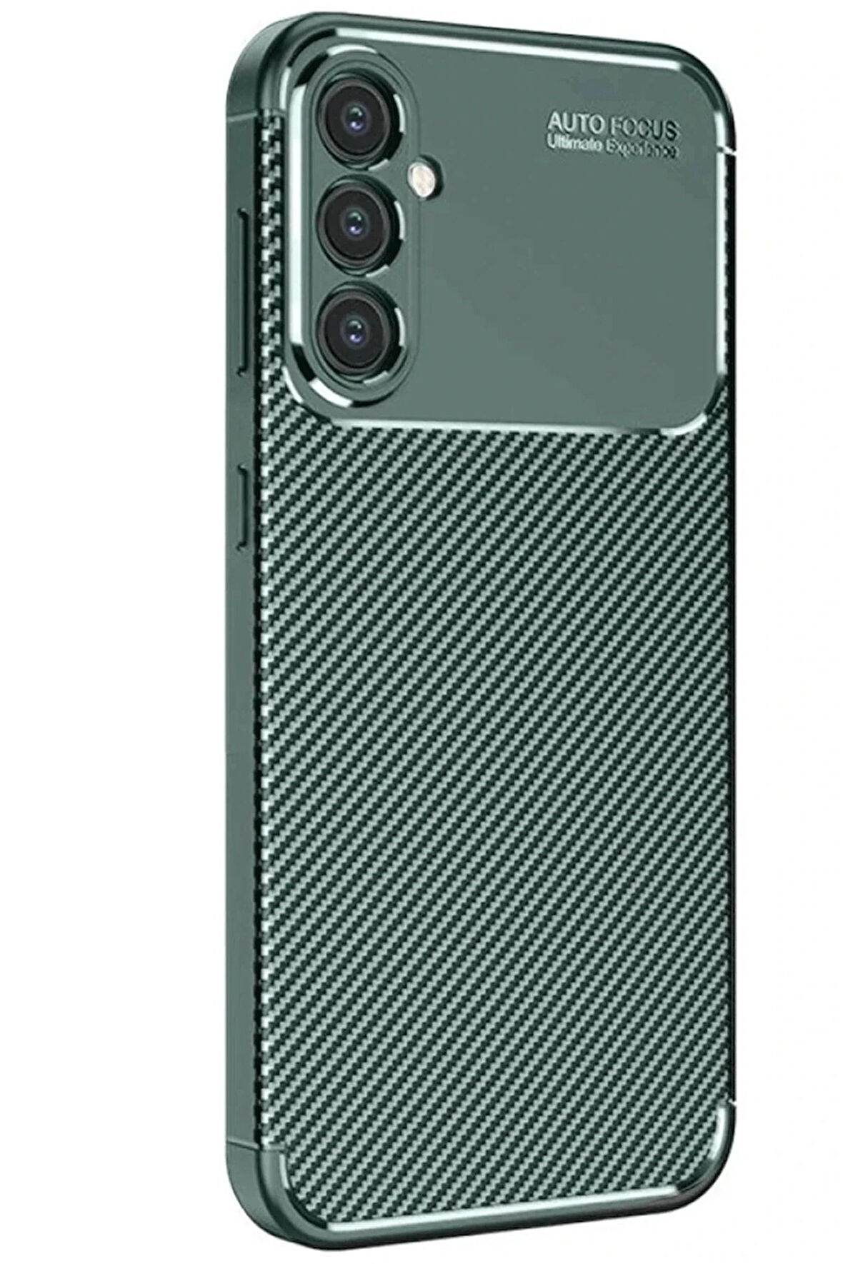 Samsung Galaxy S25 Kılıf Auto Focus Karbon Kapak - Koyu Yeşil