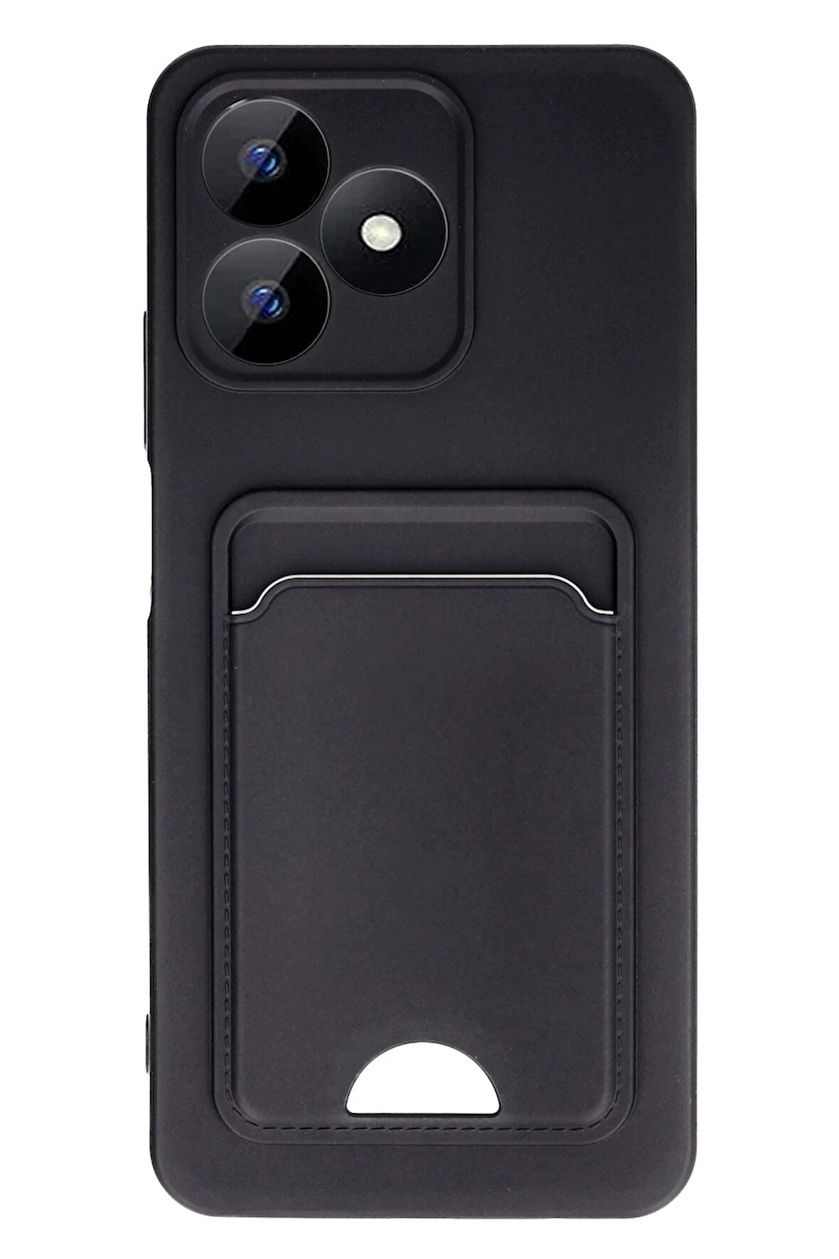 Realme Note 50 4G Kılıf Kelvin Kartvizitli Silikon - Siyah