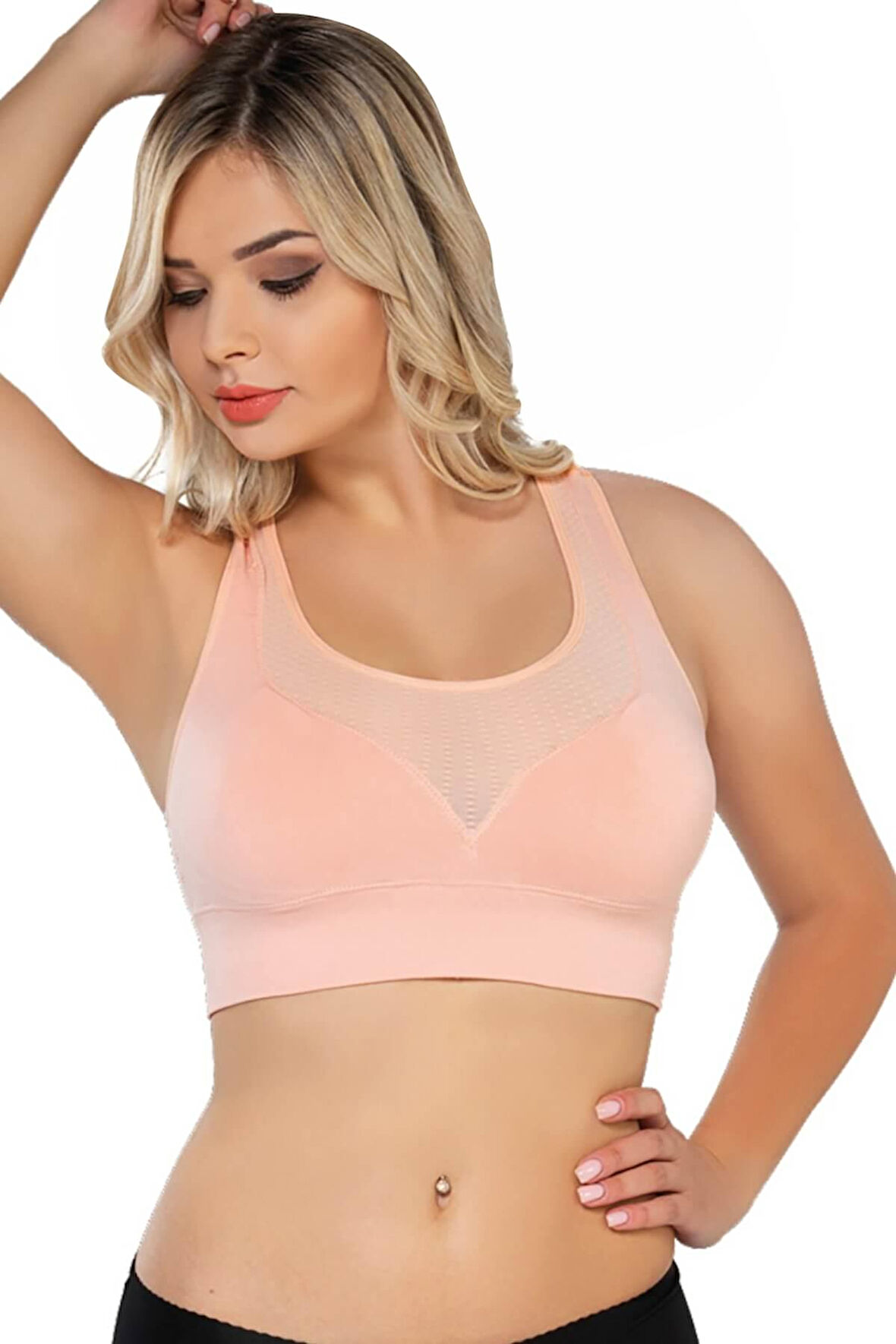 Pudra  Mı Emay 4027 Seamless Tül Pedli Toparlayıcı Büstiyer