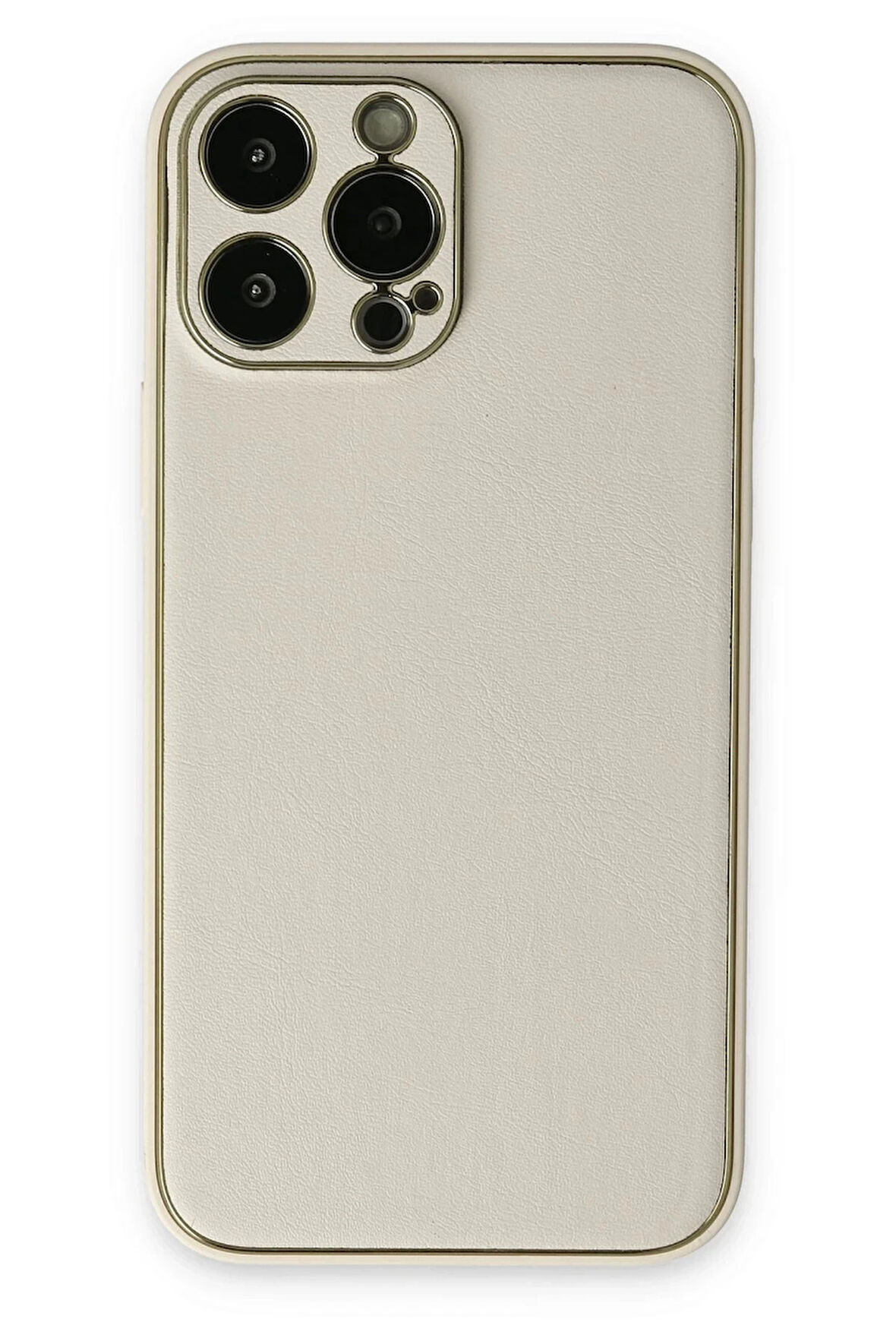 iPhone 13 Pro Kılıf Coco Deri Silikon Kapak - Beyaz