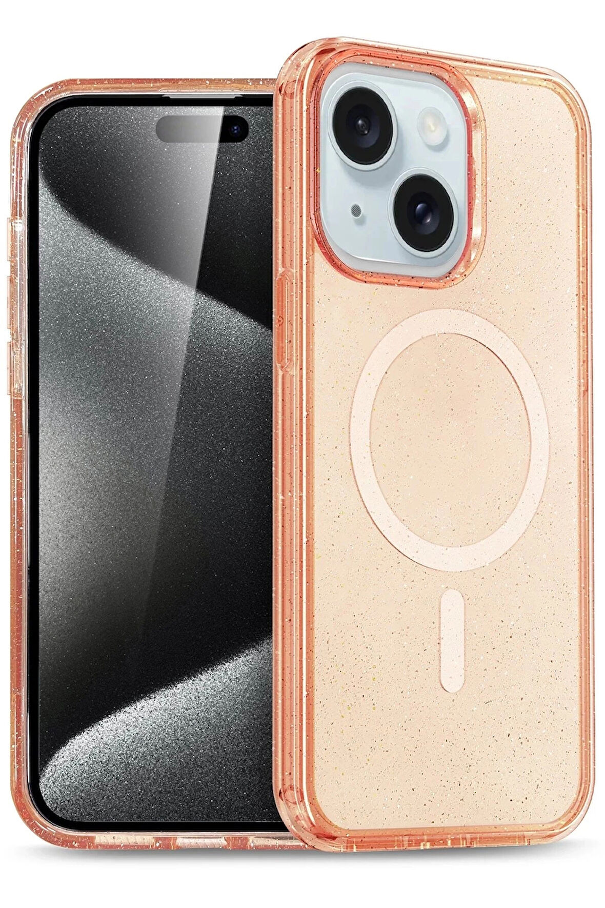 iPhone 15 Kılıf Glow Magsafe Kapak - Turuncu