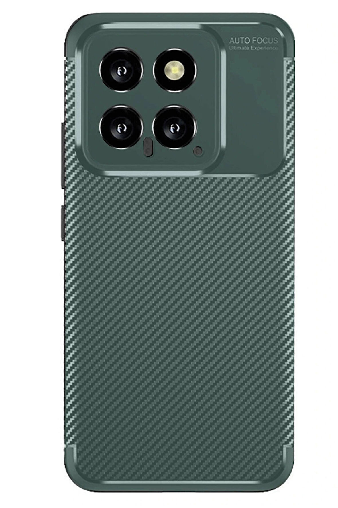 Xiaomi Mi 14T Kılıf Auto Focus Karbon Kapak - Koyu Yeşil