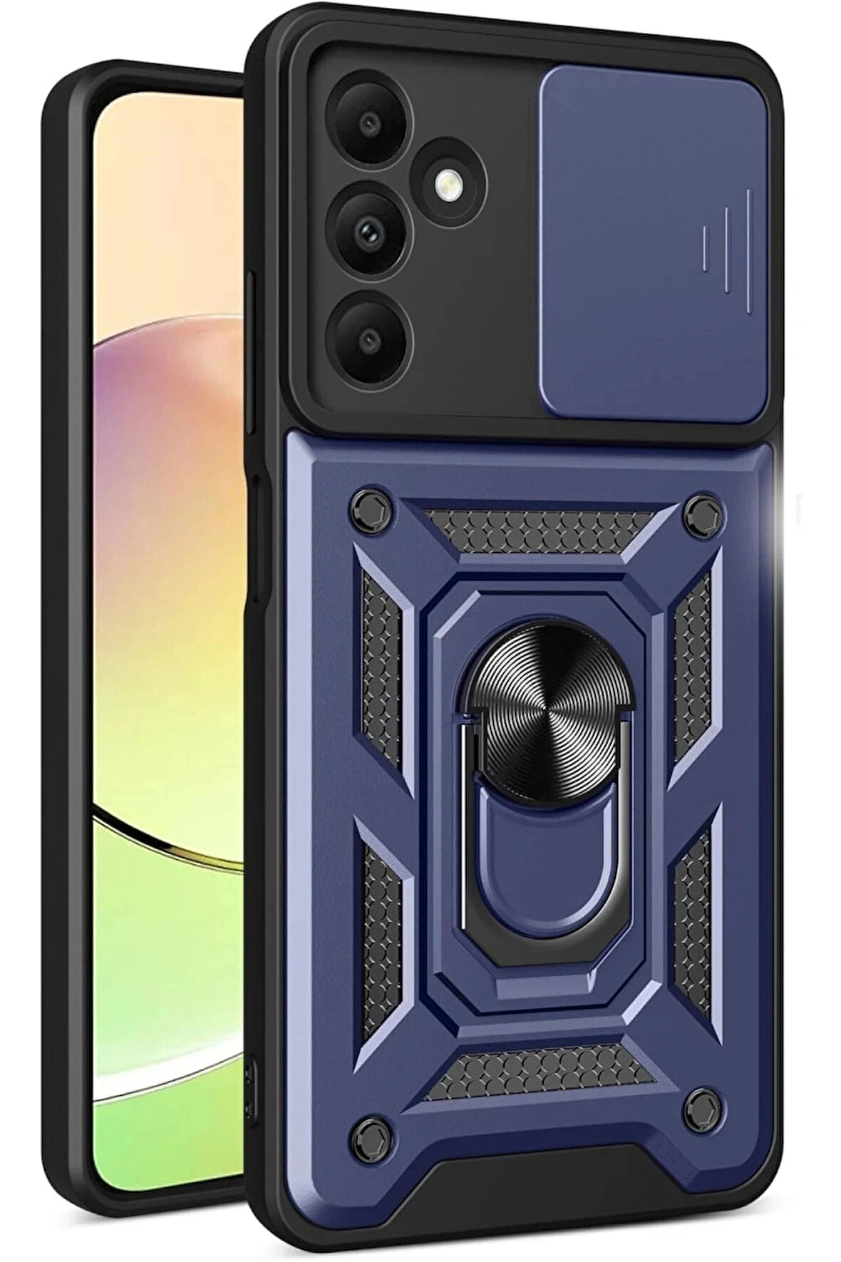 Samsung Galaxy M15 Kılıf Pars Lens Yüzüklü Silikon - Lacivert