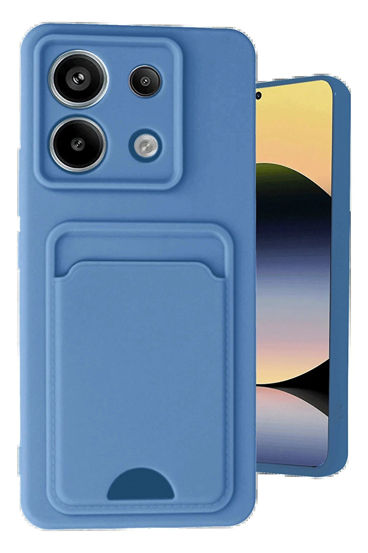 Xiaomi Redmi Note 13 Pro 5G Kılıf Kelvin Kartvizitli Silikon - Mavi