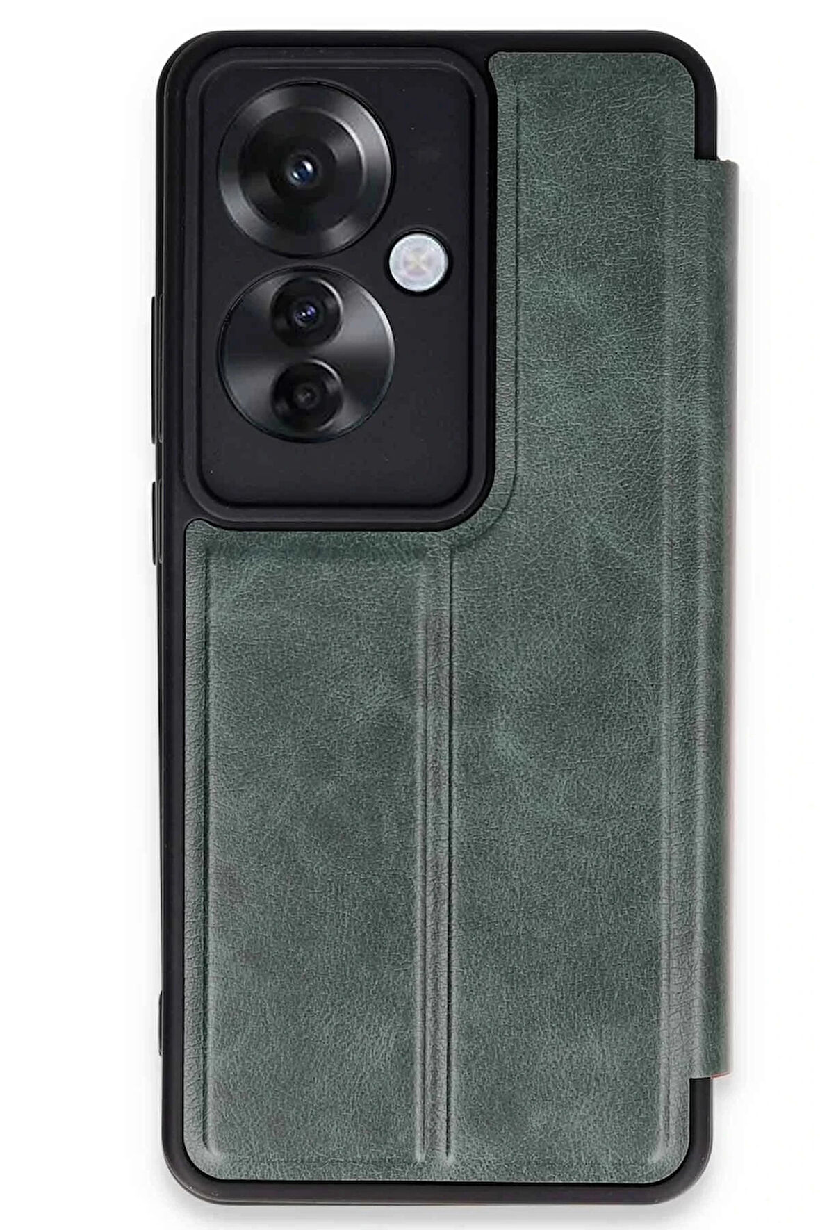 Oppo Reno 11F Kılıf Flip Cover - Koyu Yeşil