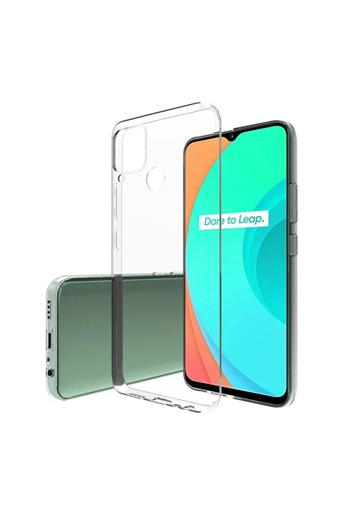 Realme C15 Kılıf Lüx Şeffaf Silikon
