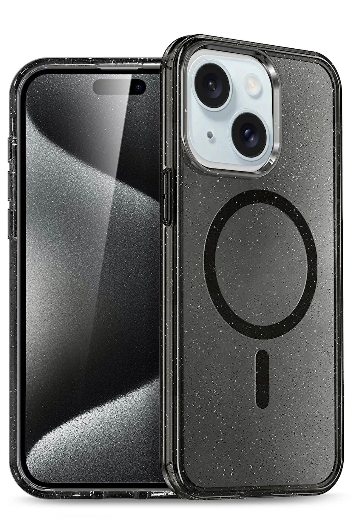 iPhone 15 Plus Kılıf Glow Magsafe Kapak - Siyah