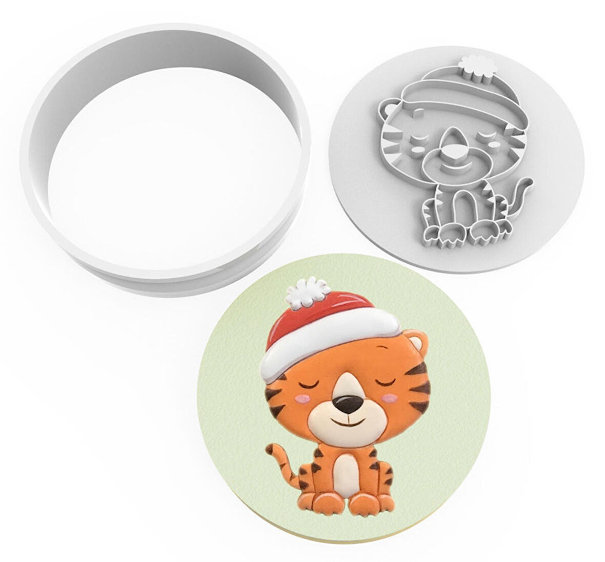 Kurabiye Kesici ve Damga Set - Şapkalı Kedi