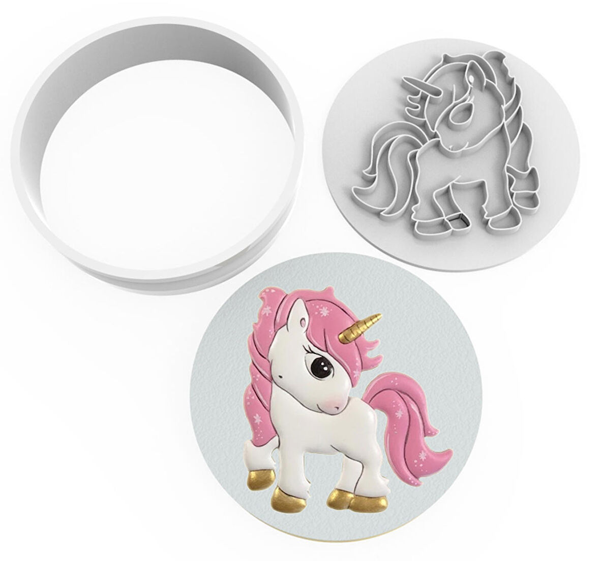 Kurabiye Kesici ve Damga Set - Unikorn