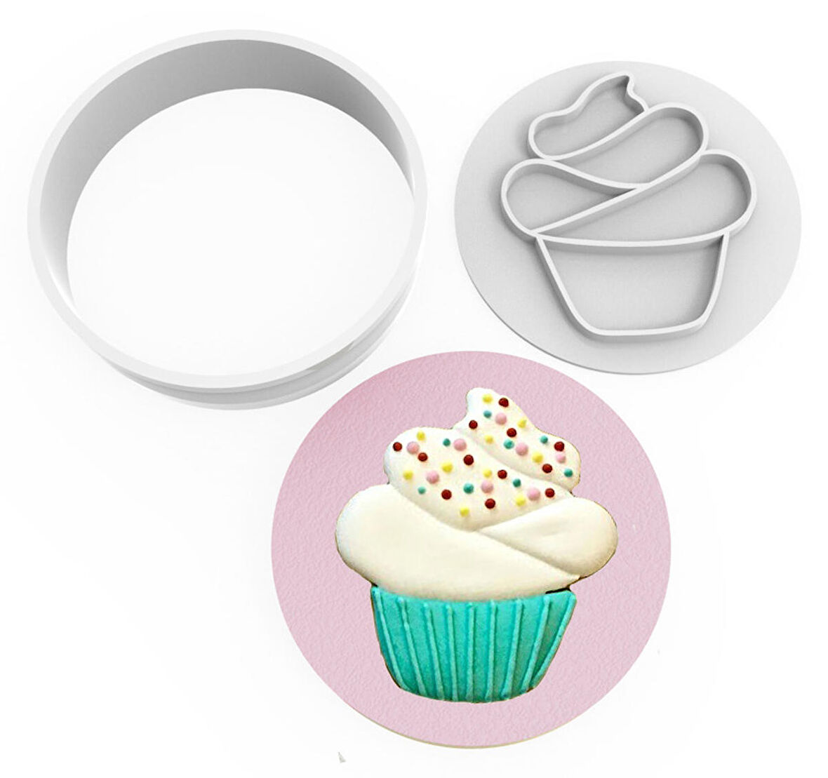 Kurabiye Kesici ve Damga Set - Cupcake