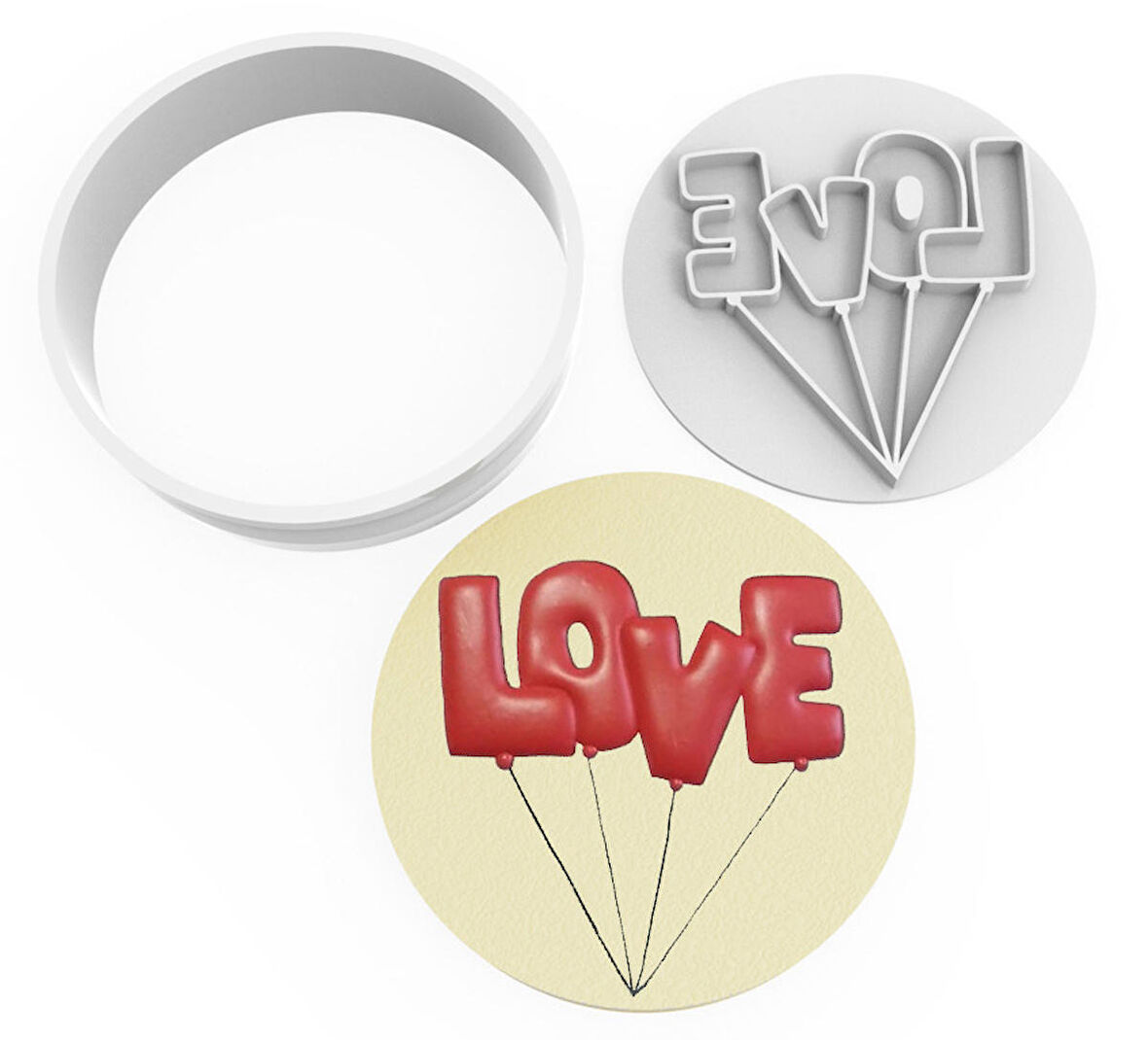 Kurabiye Kesici ve Damga Set - Love