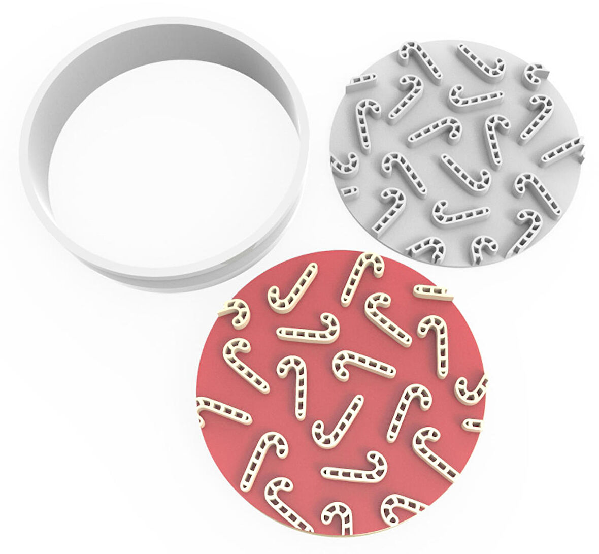 Kurabiye Kesici ve Damga Set - Baston Şekerler